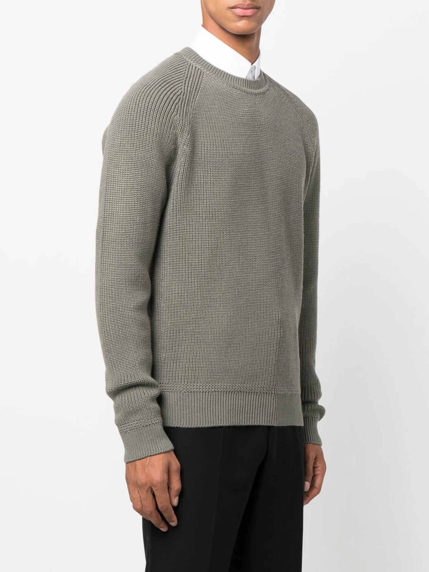 crew neck ribbed jumper