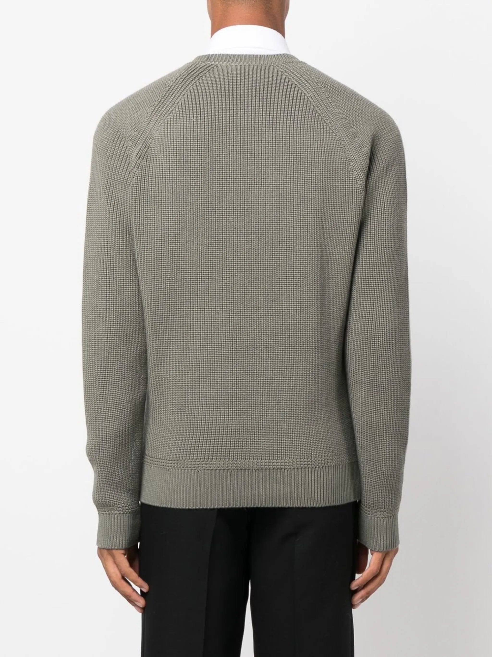 crew neck ribbed jumper