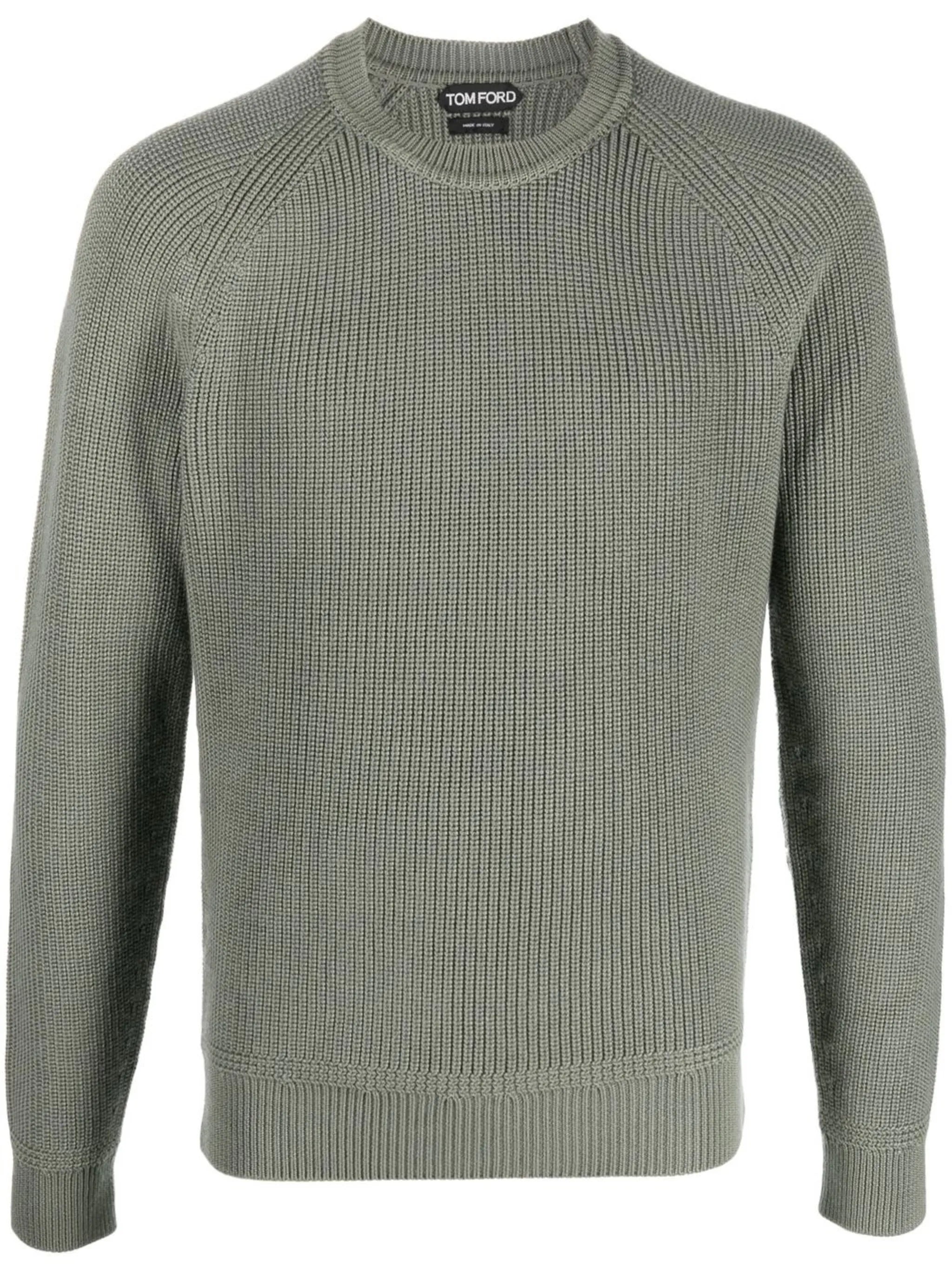 crew neck ribbed jumper