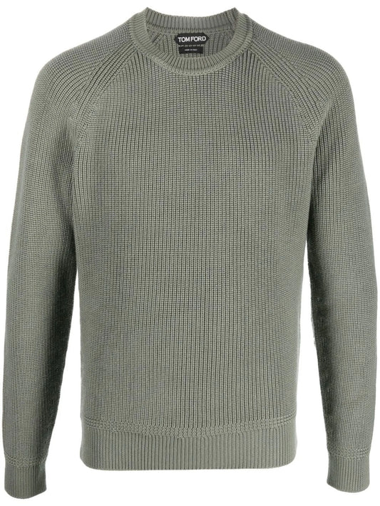 crew neck ribbed jumper