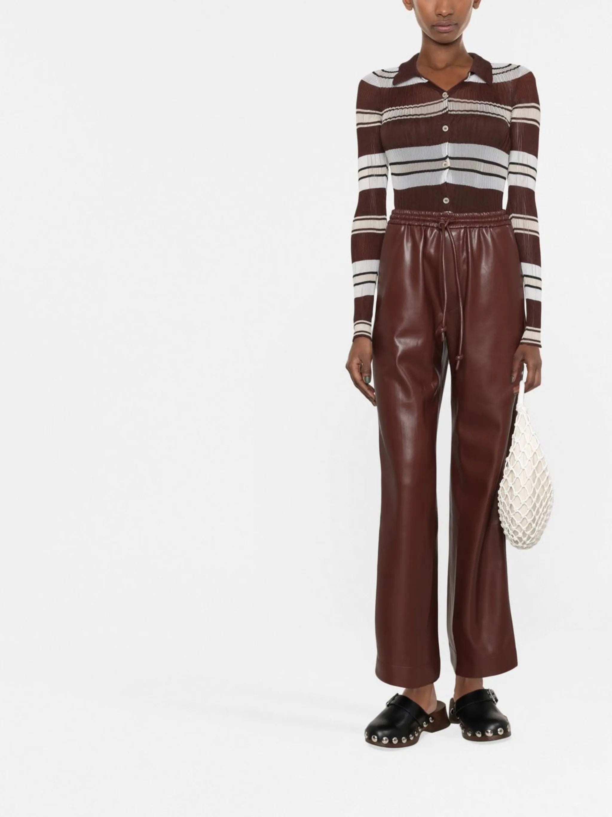 drawstring straight-leg trousers