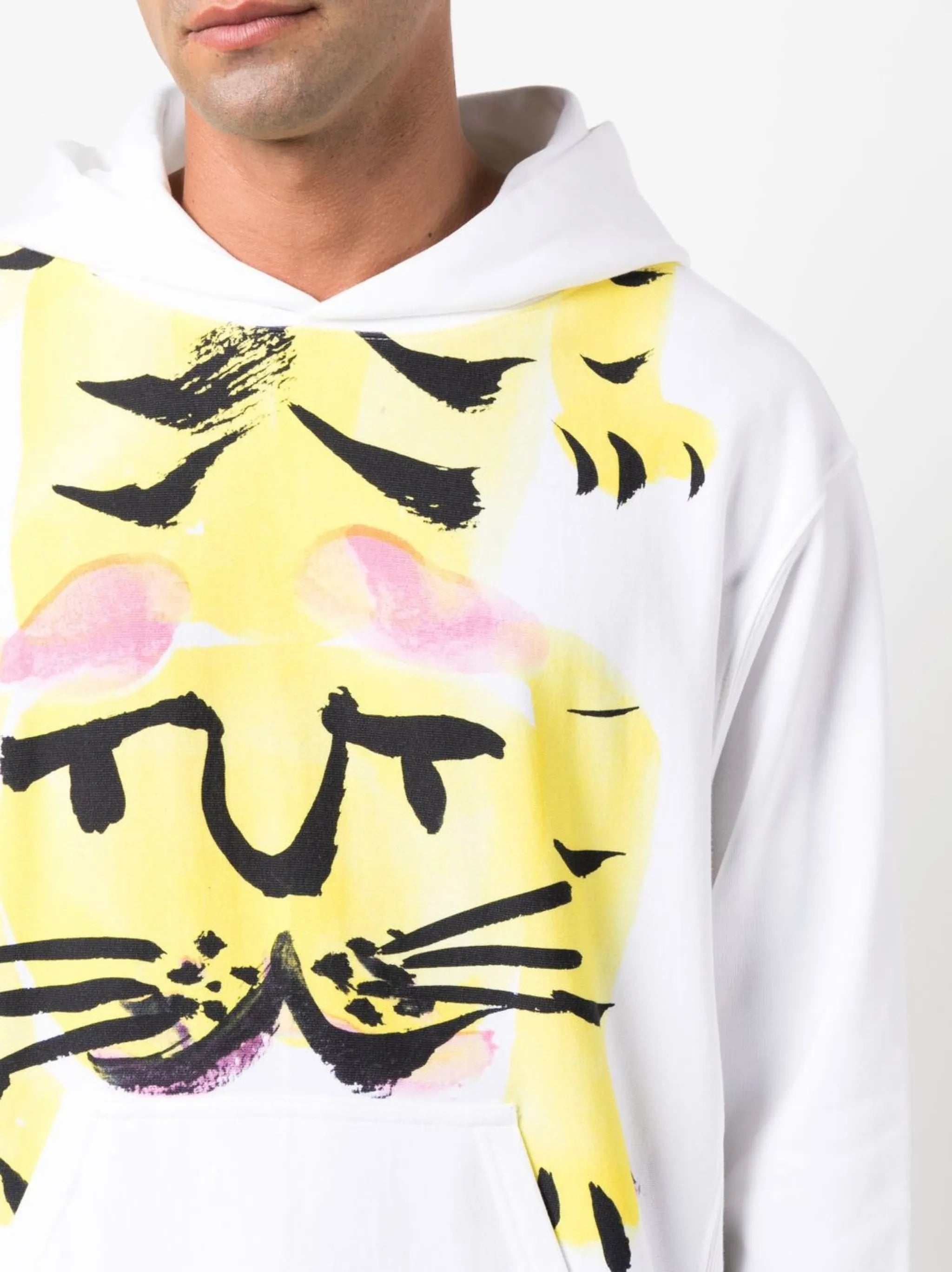 tiger-illustration pullover hoodie