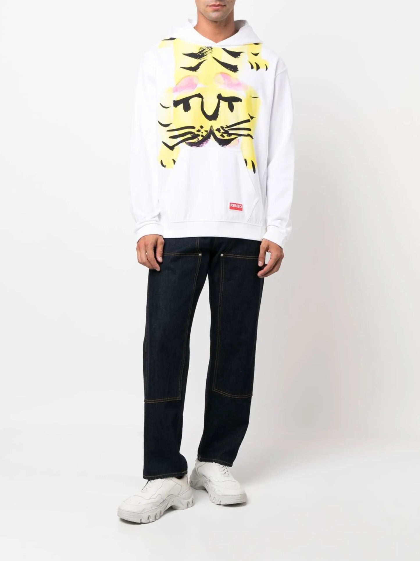 tiger-illustration pullover hoodie