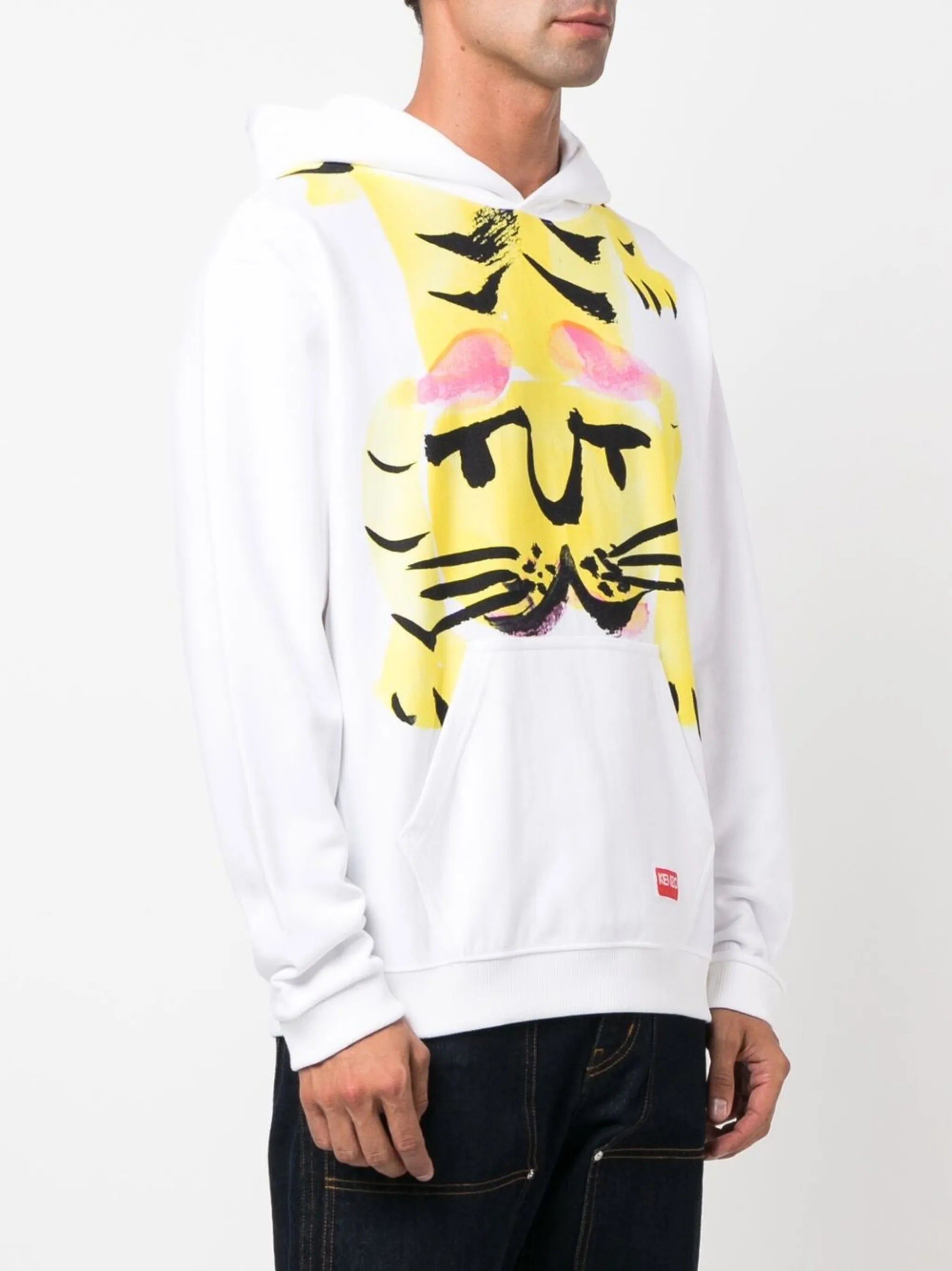 tiger-illustration pullover hoodie