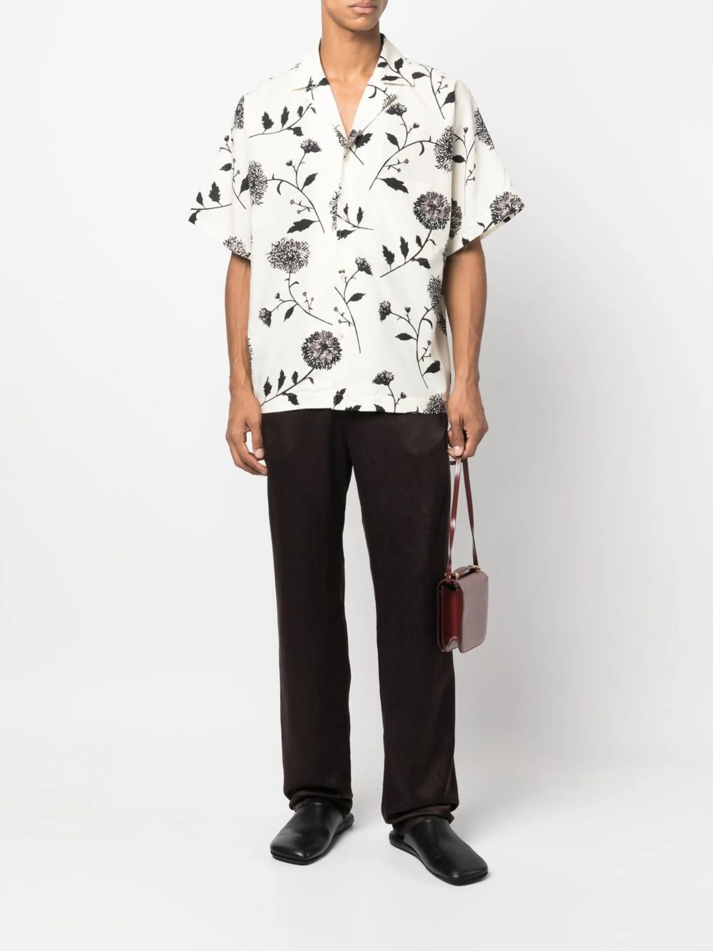floral-print short-sleeve shirt