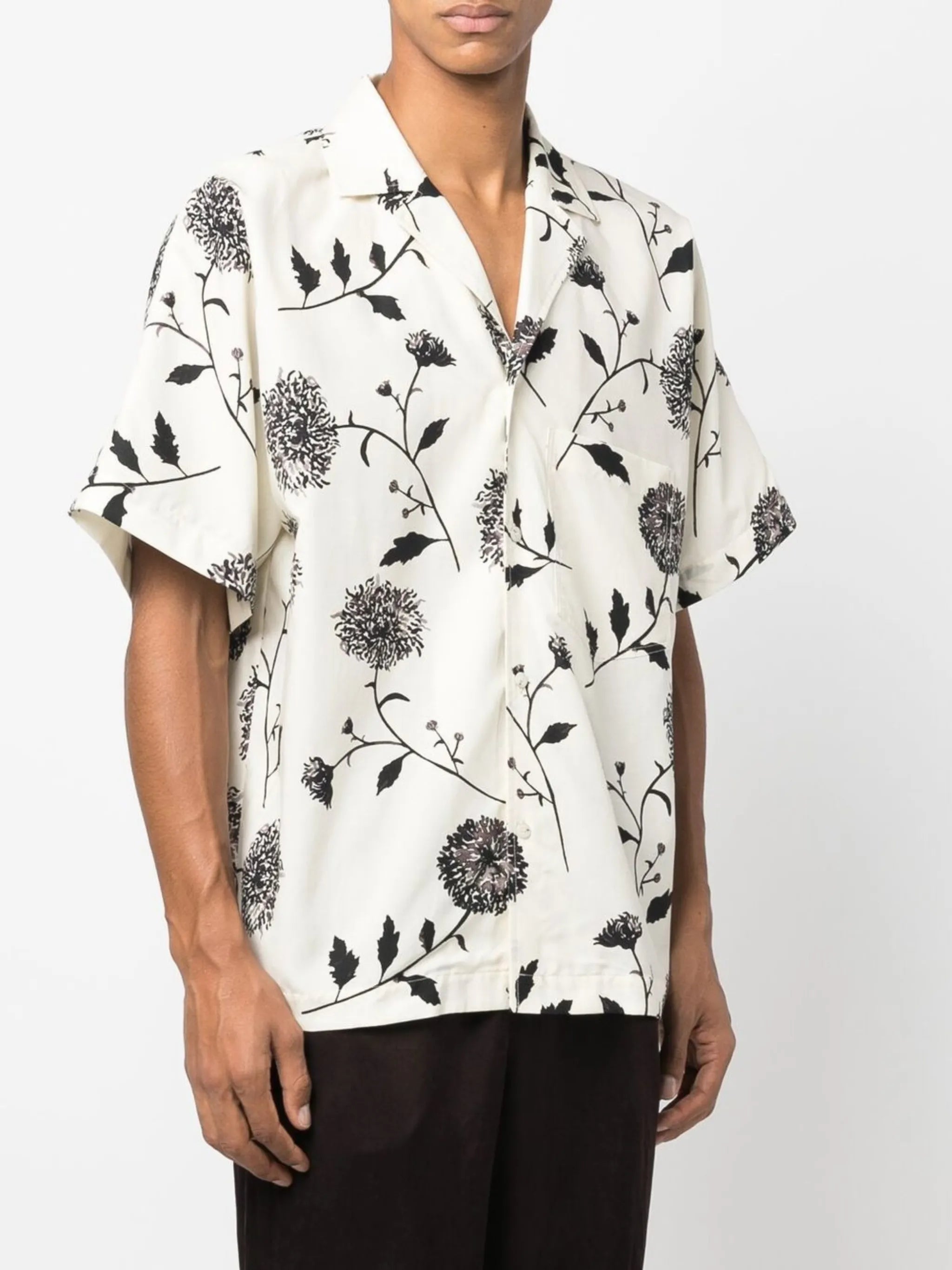floral-print short-sleeve shirt