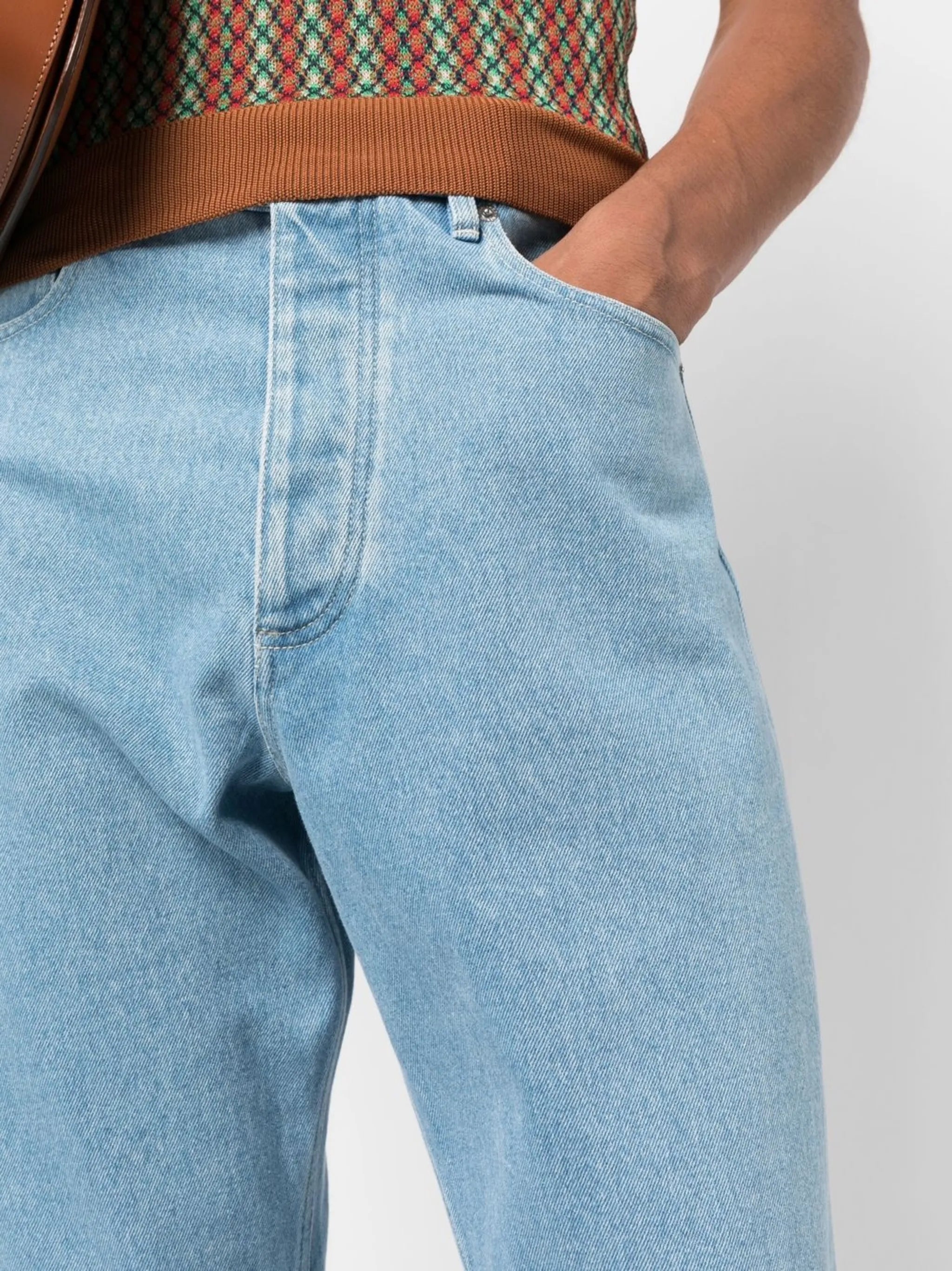 high-waist straight-leg jeans