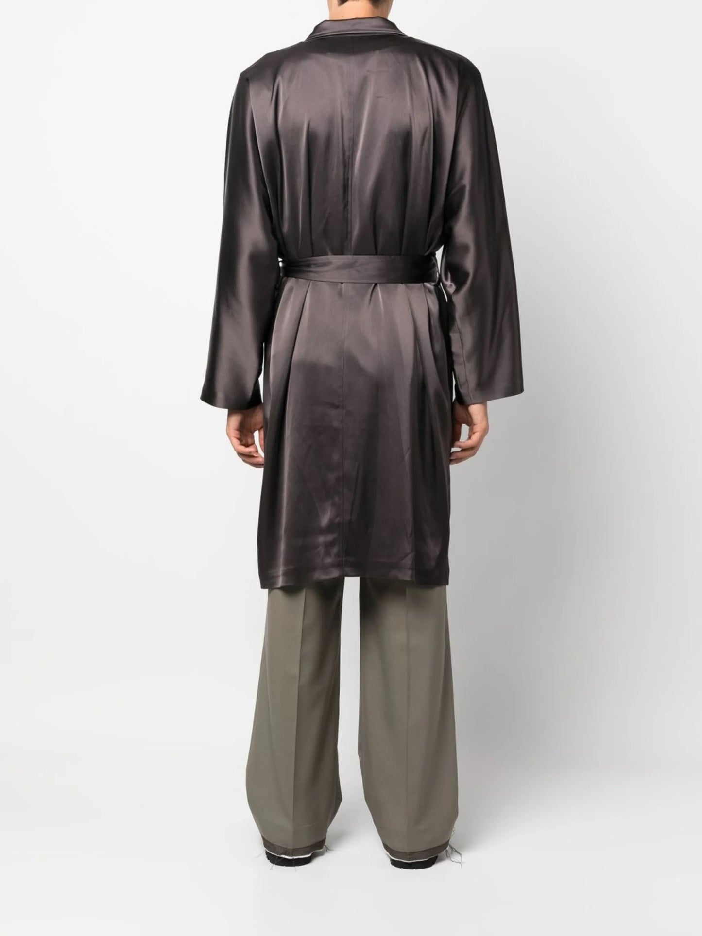 cuban-collar self-tie shirt