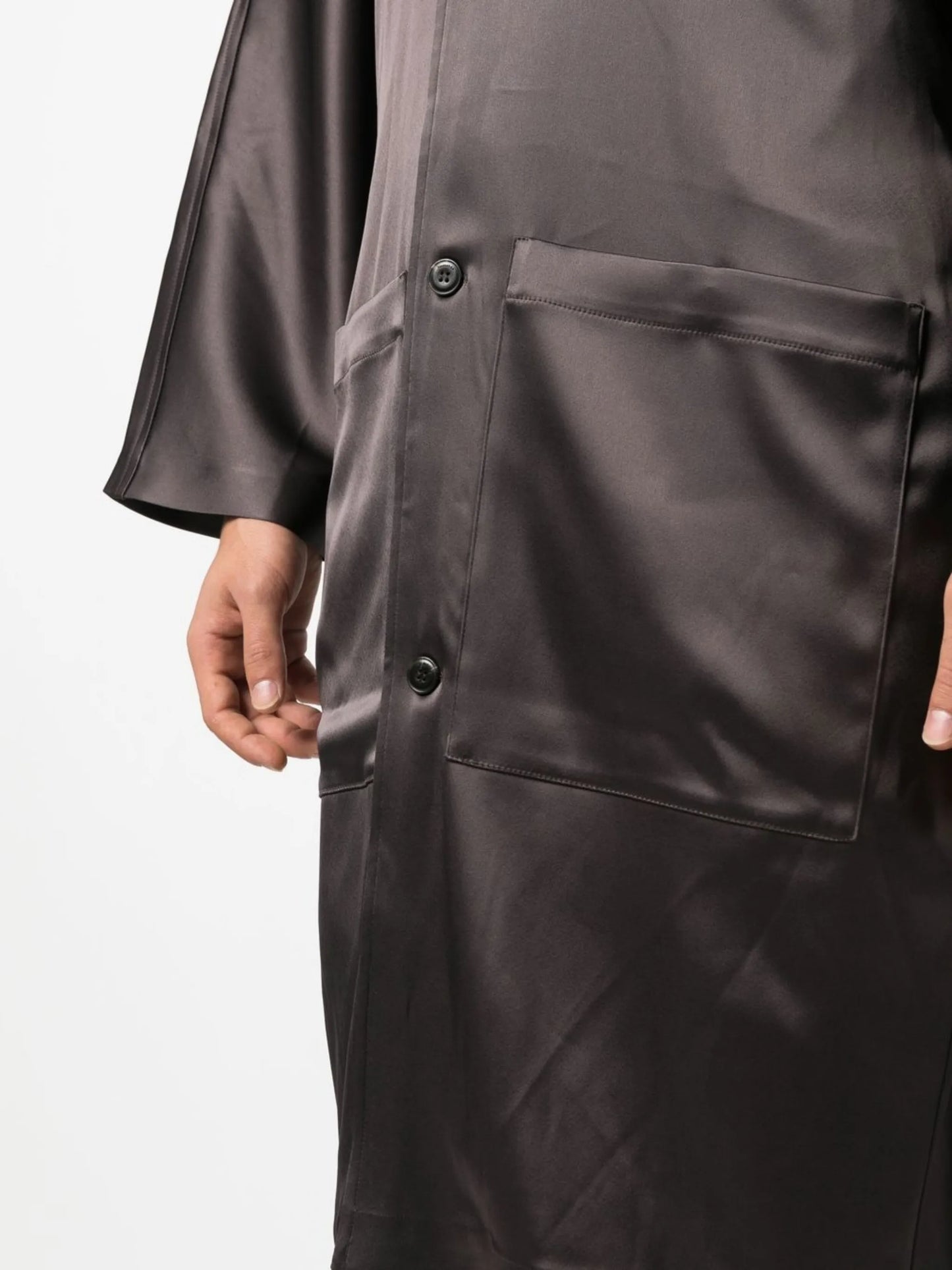cuban-collar self-tie shirt