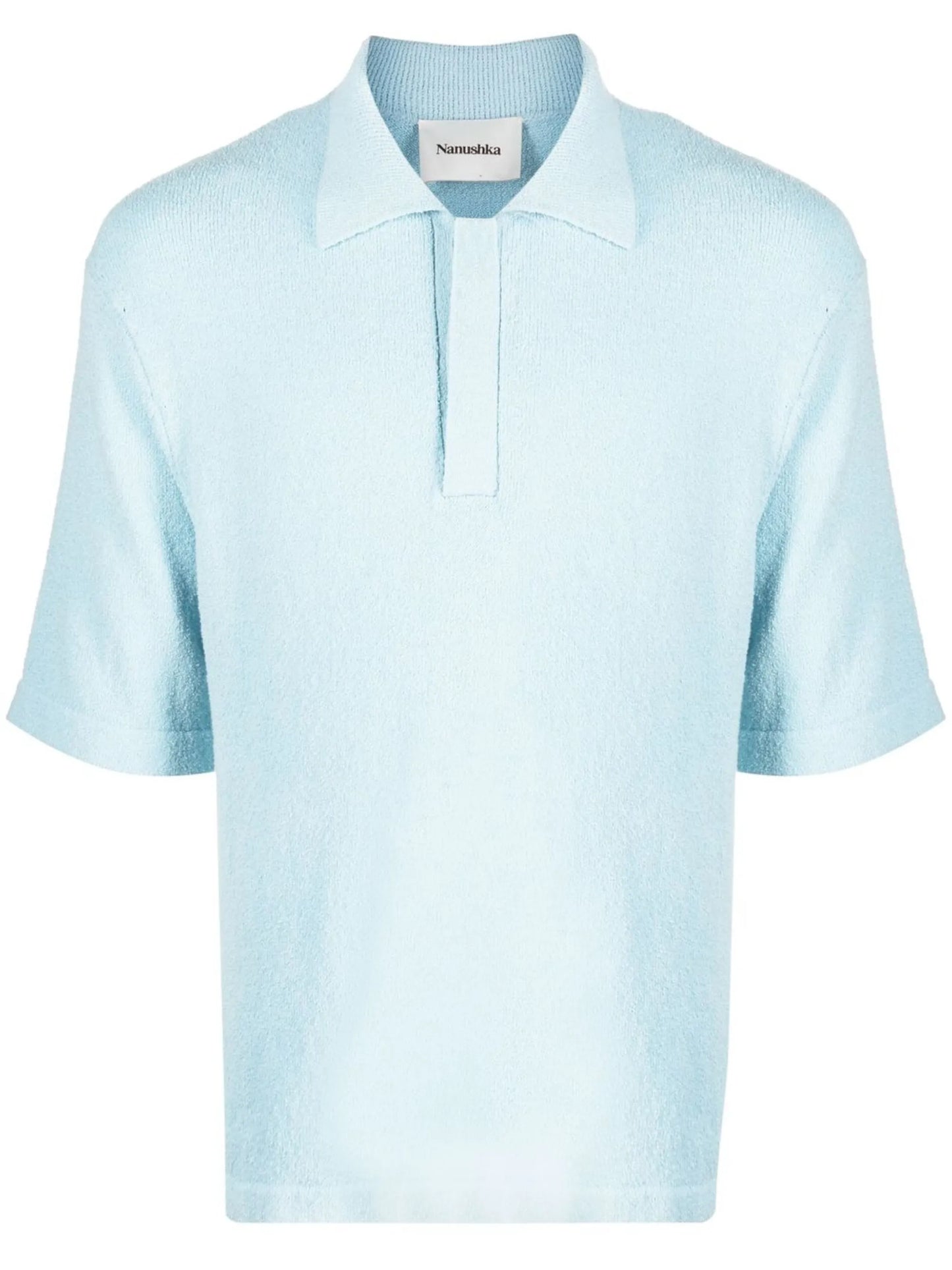 textured short-sleeve polo shirt