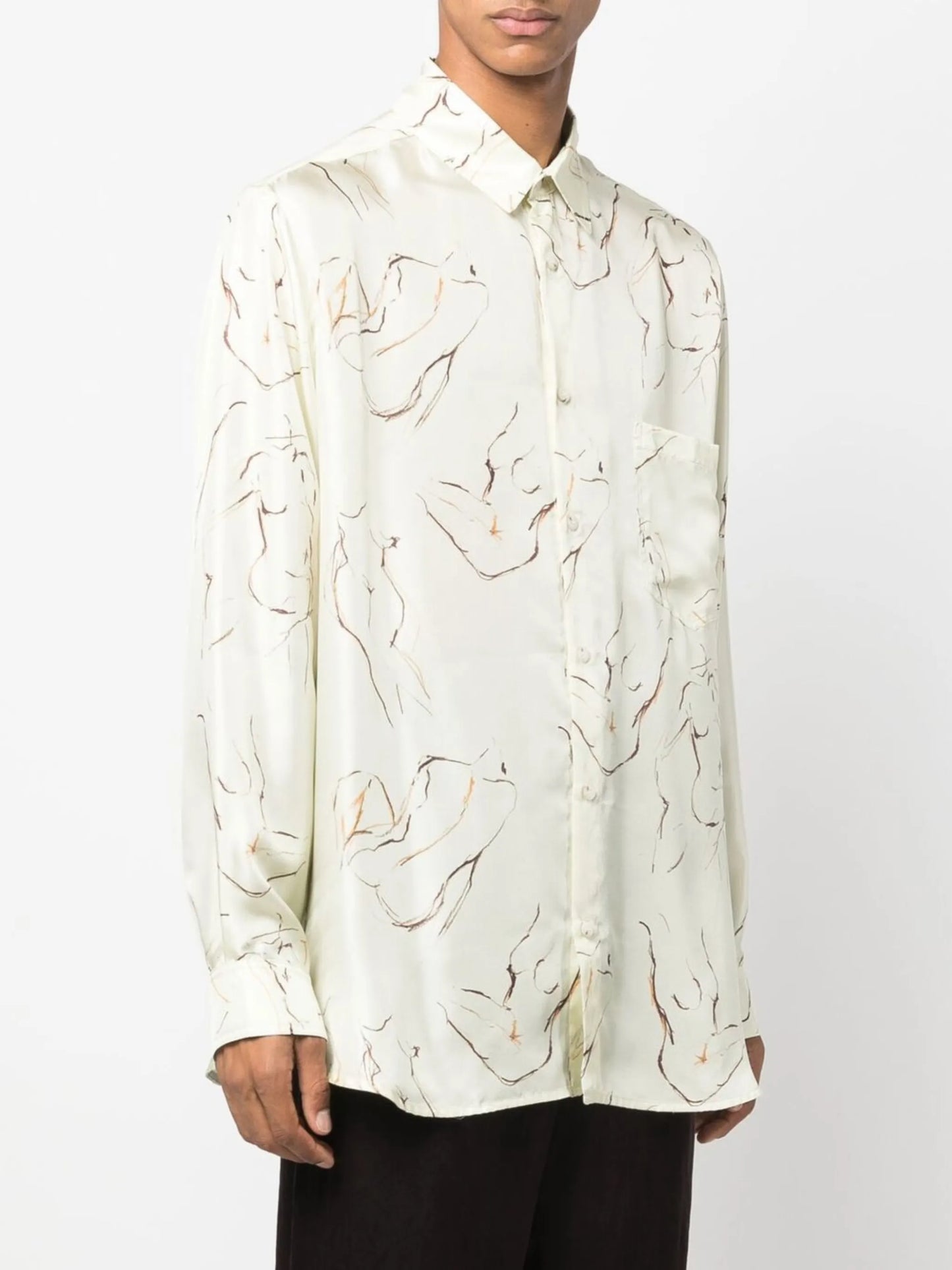 sketch-style print long-sleeve shirt