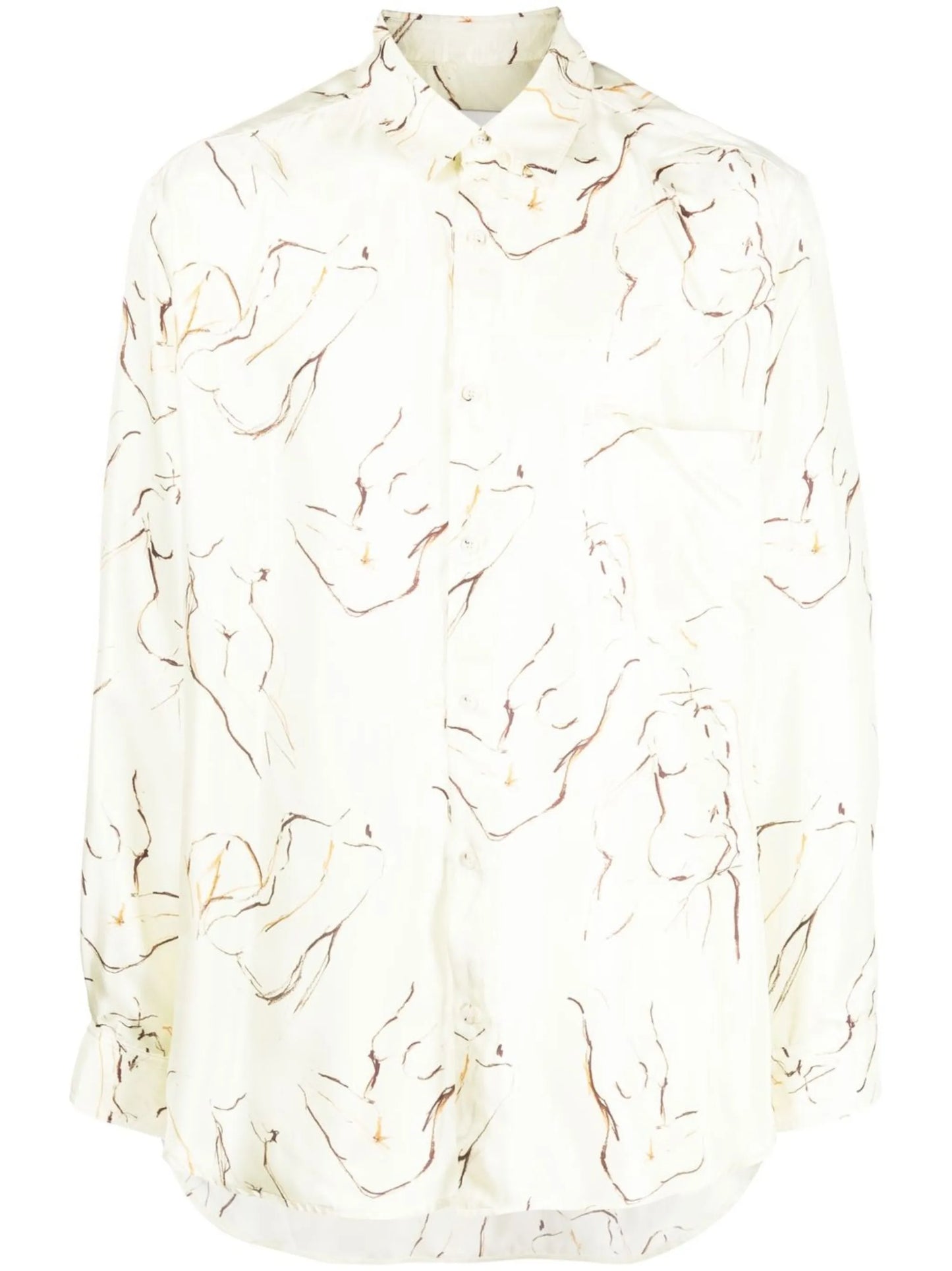 sketch-style print long-sleeve shirt