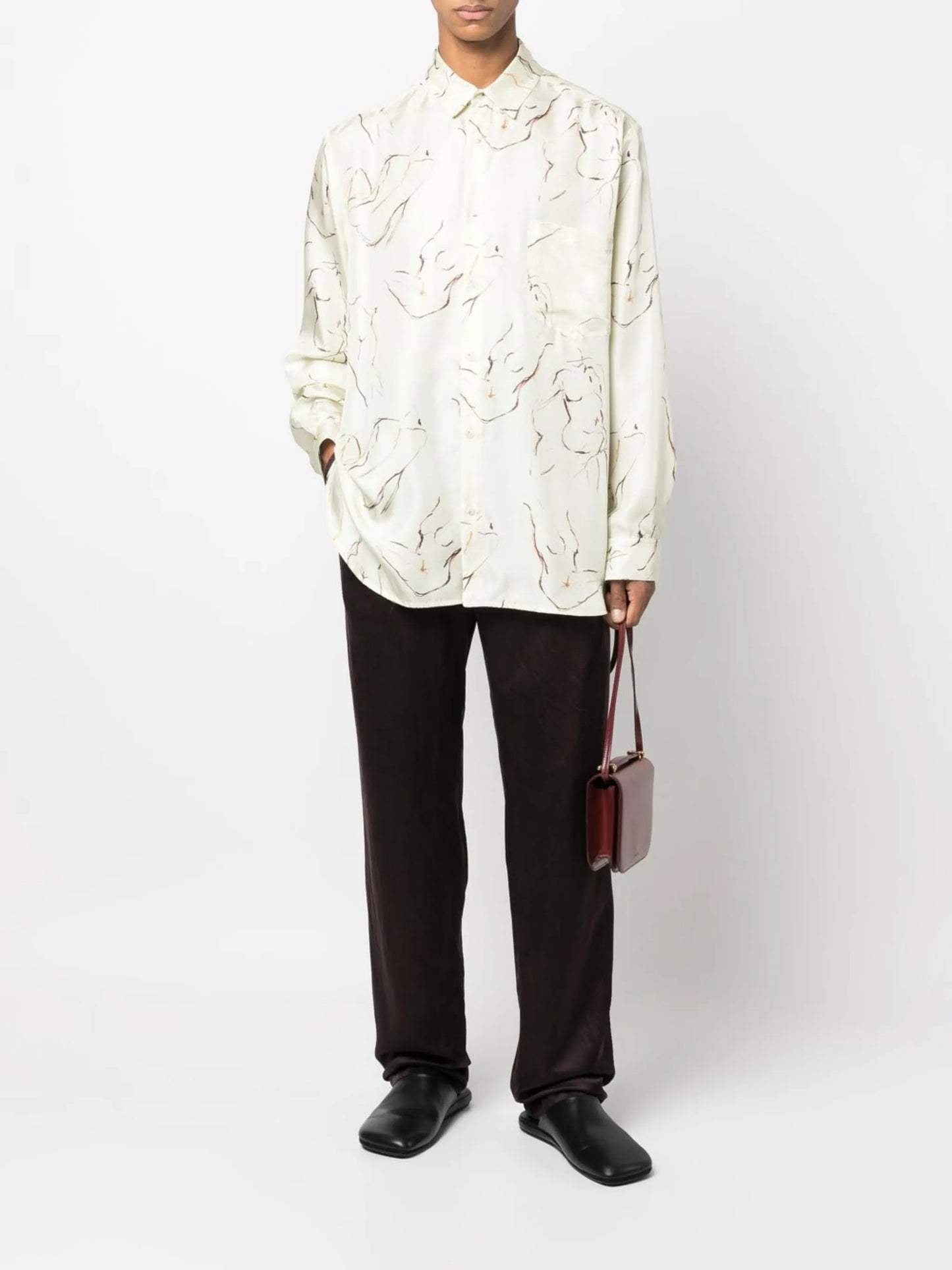 sketch-style print long-sleeve shirt