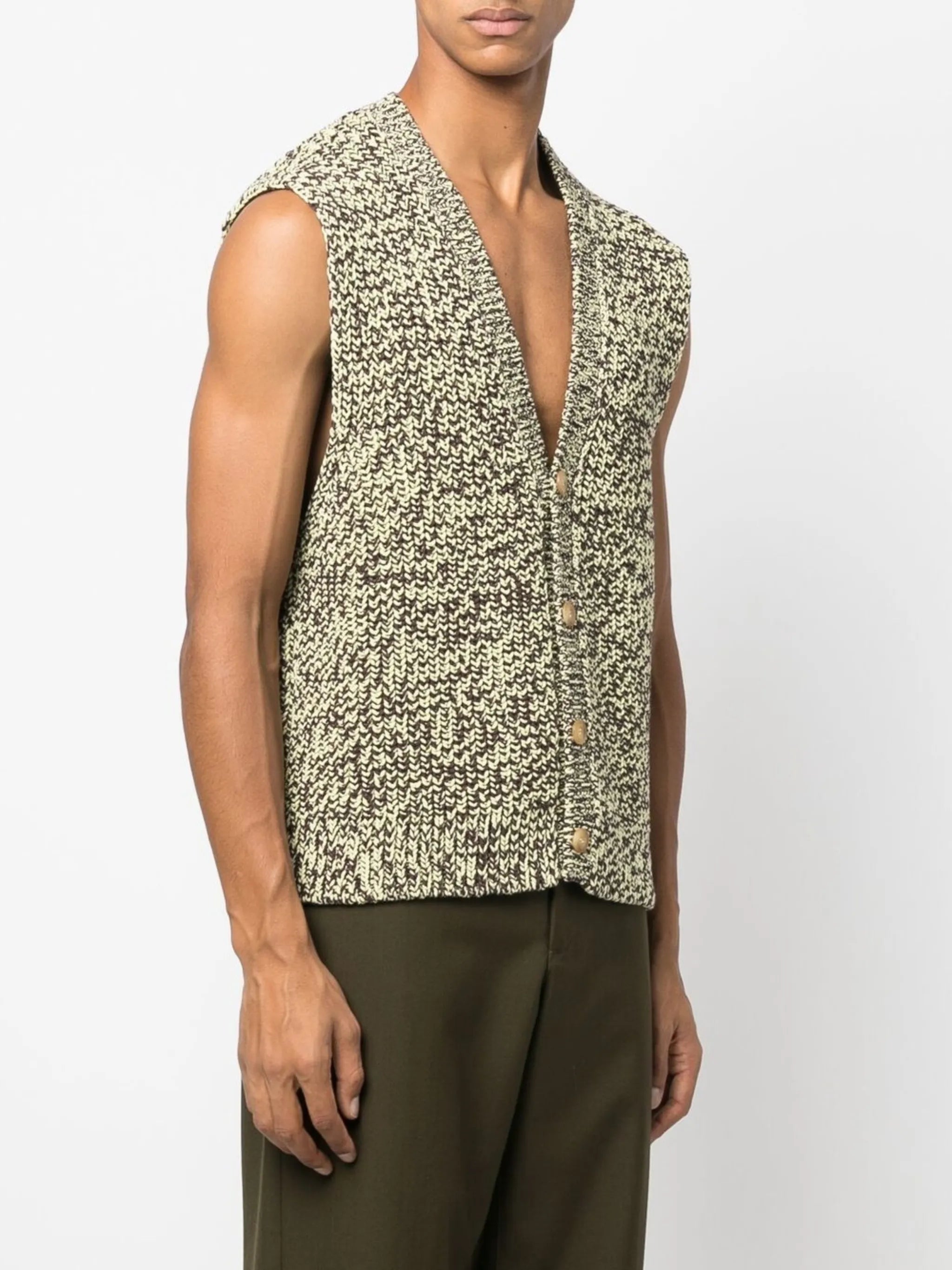button-up knitted vest