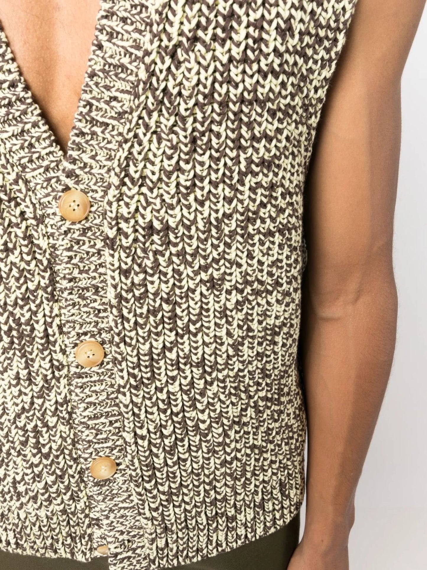 button-up knitted vest