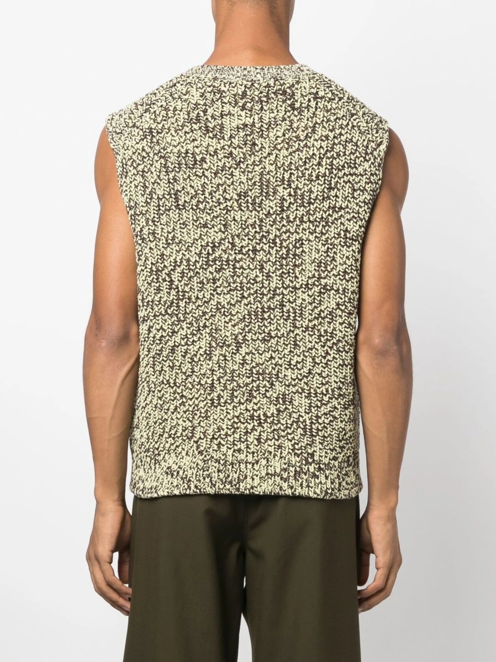 button-up knitted vest