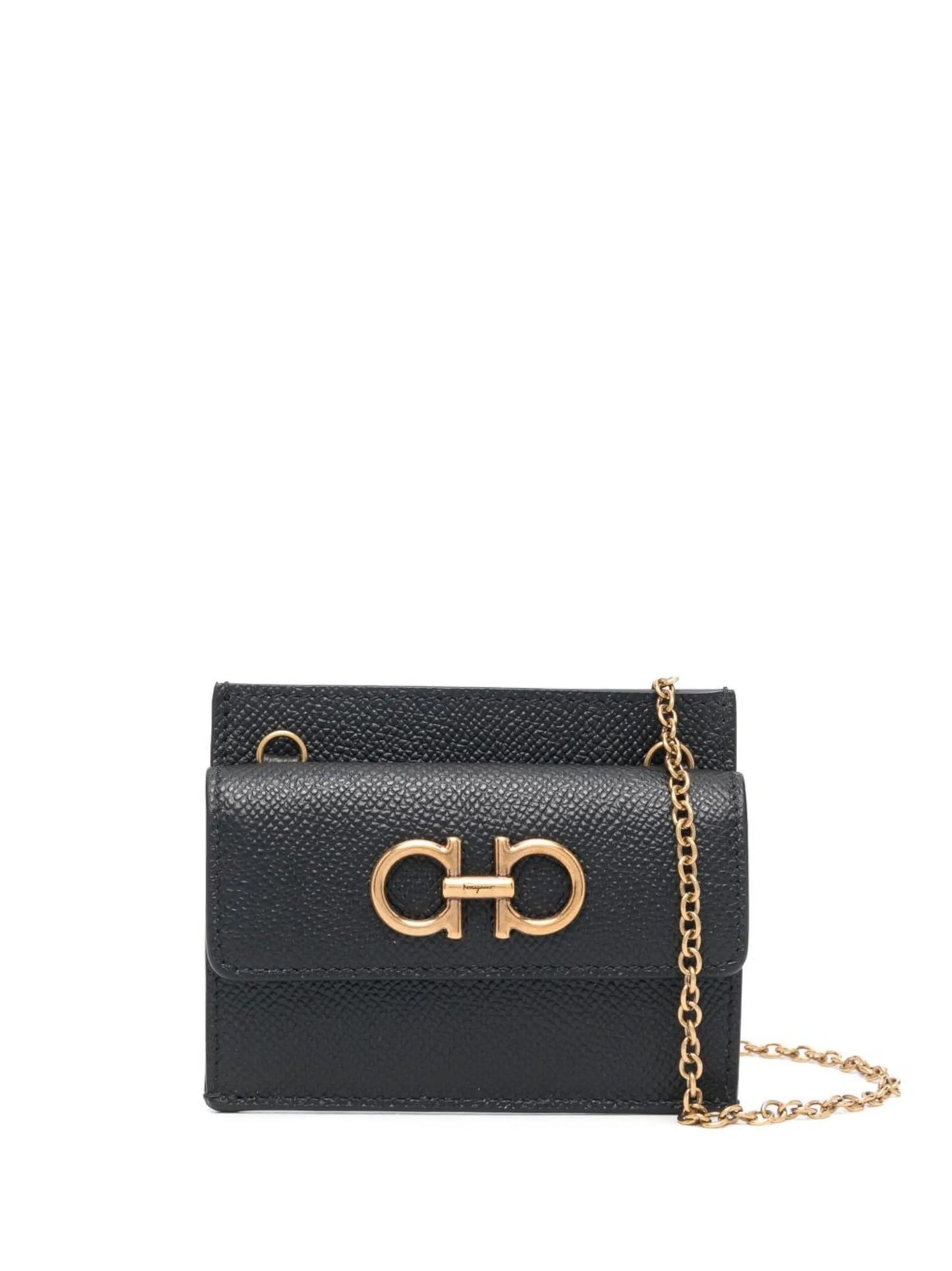 logo-plaque leather purse
