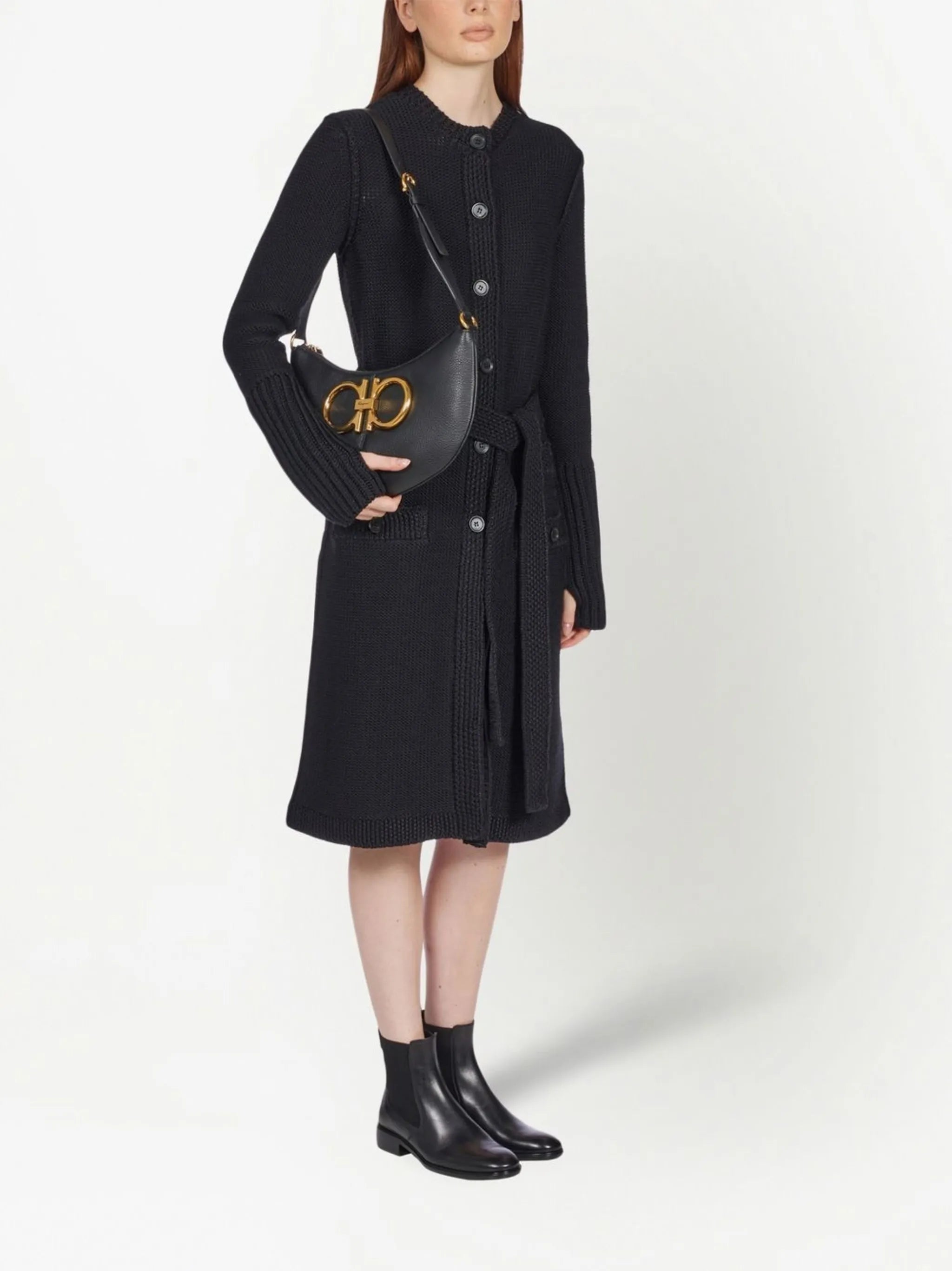 Gancini-plaque shoulder bag
