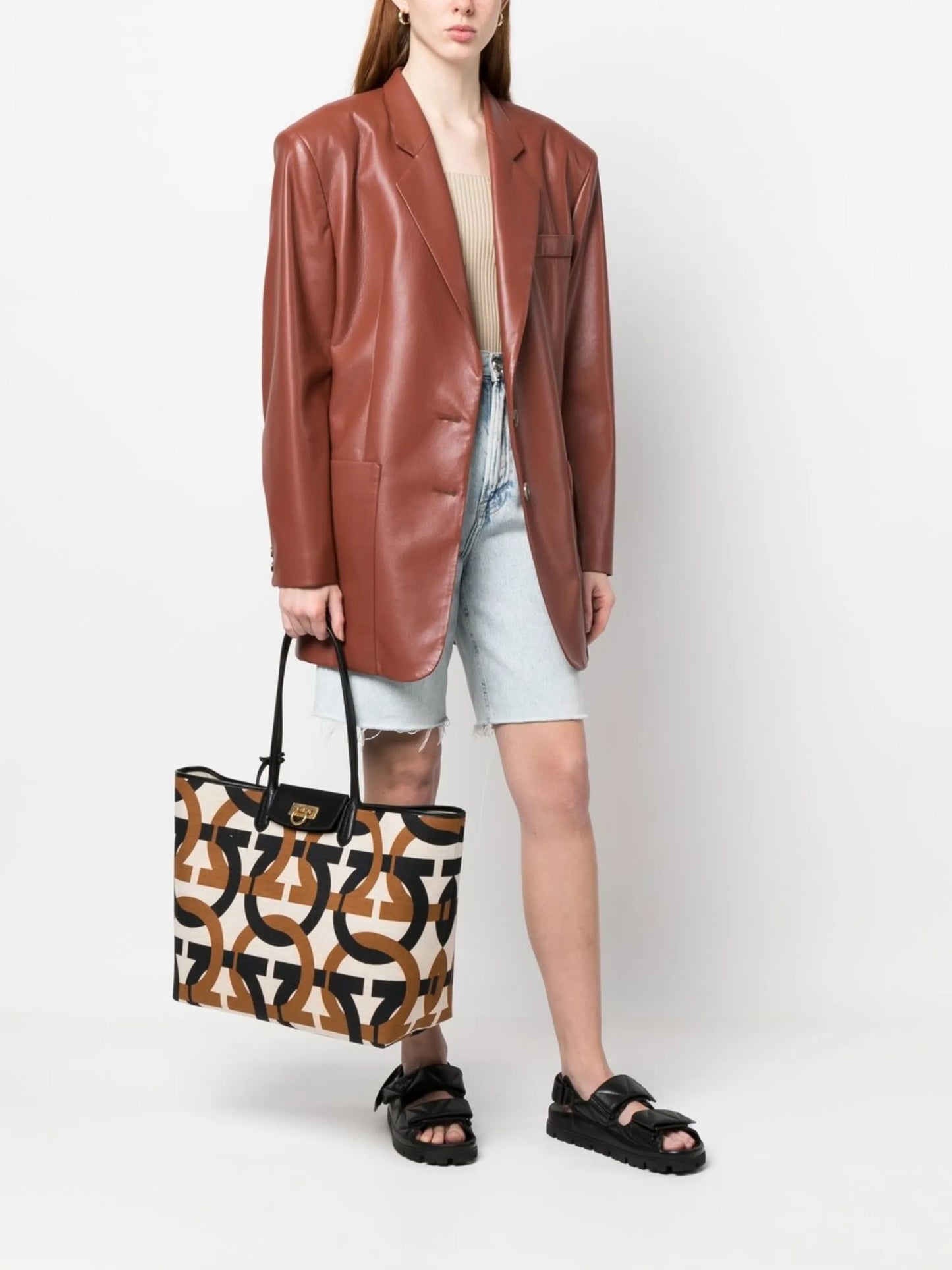 logo-print tote bag