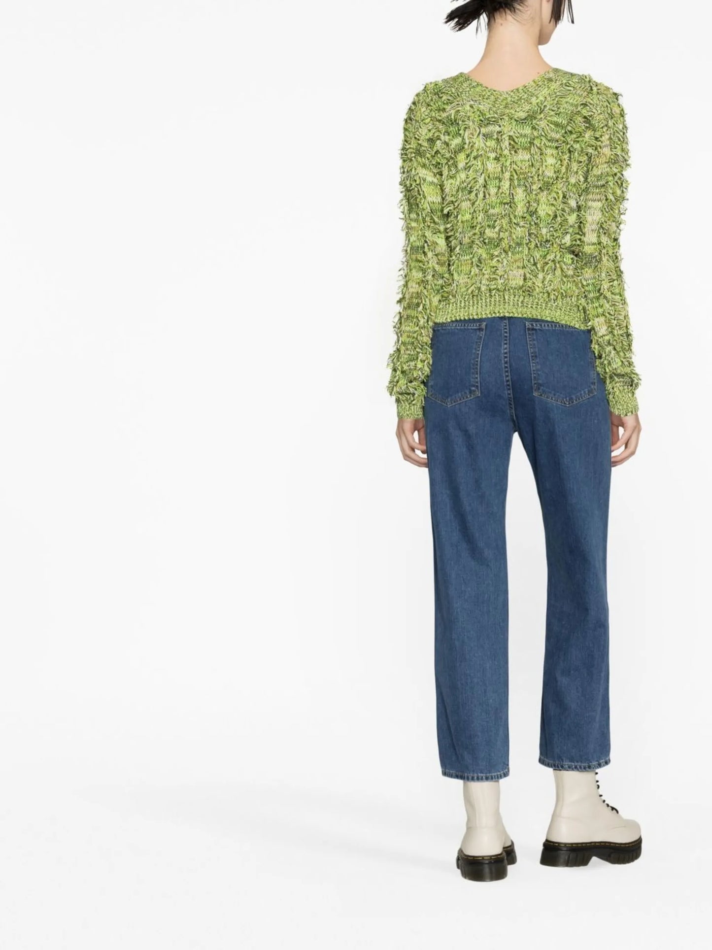 open-knit fringed cardigan