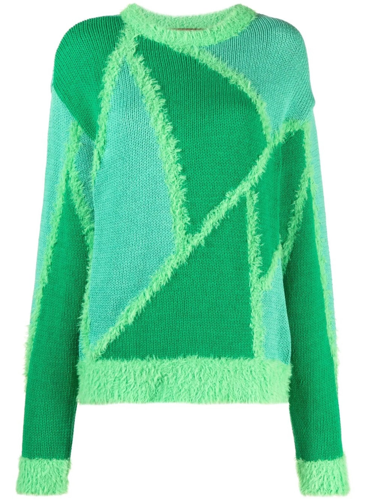 intarsia-knit geometric-print sweater