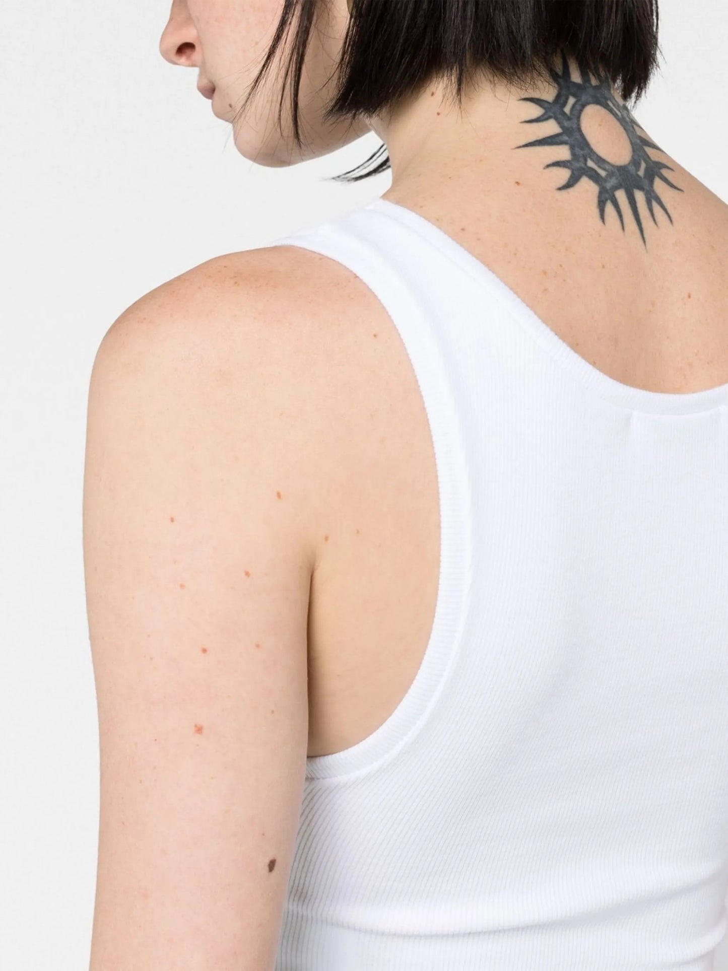 White Sleeveless Vest Top