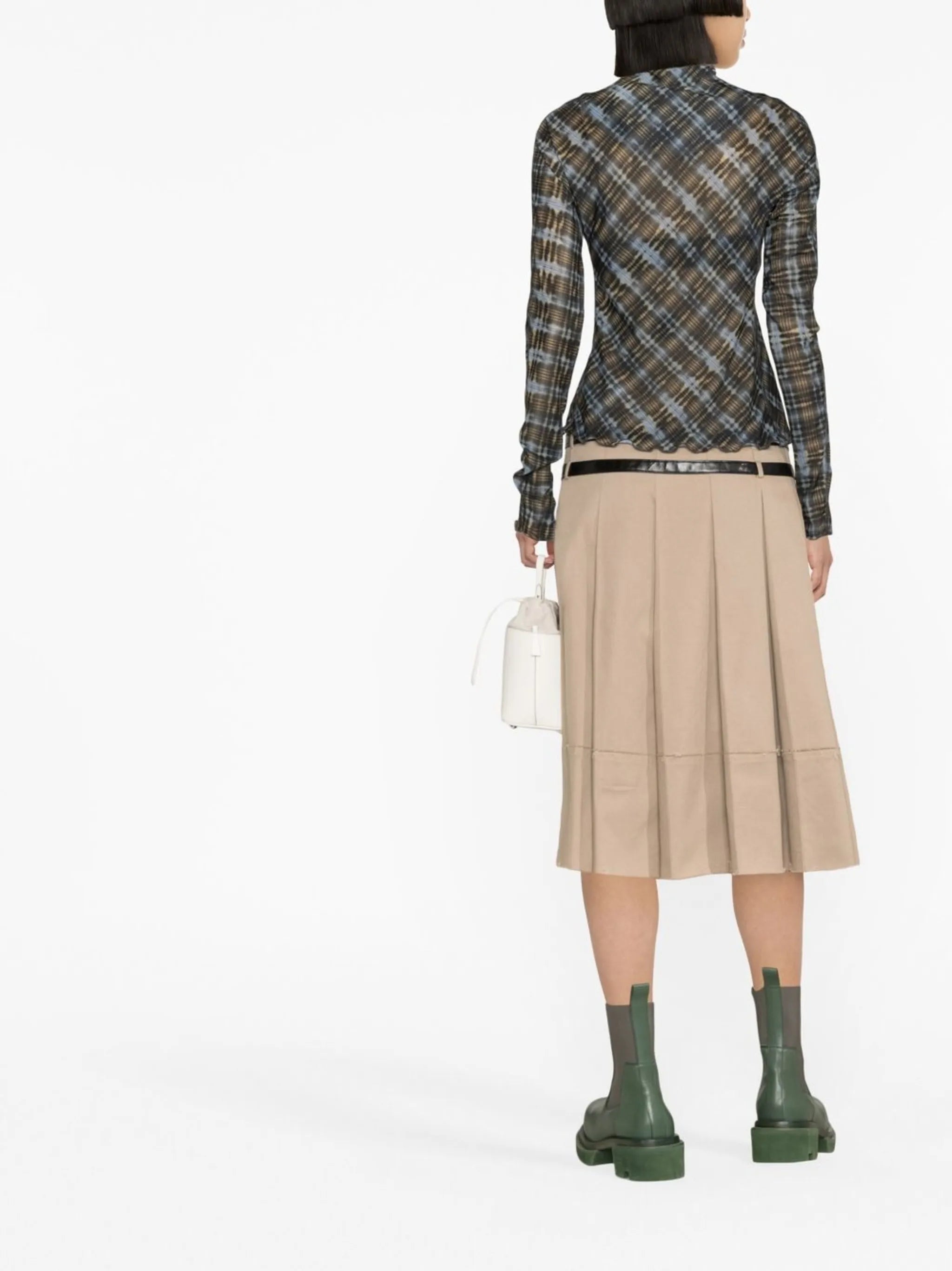 Halcyon semi-sheer long-sleeved top
