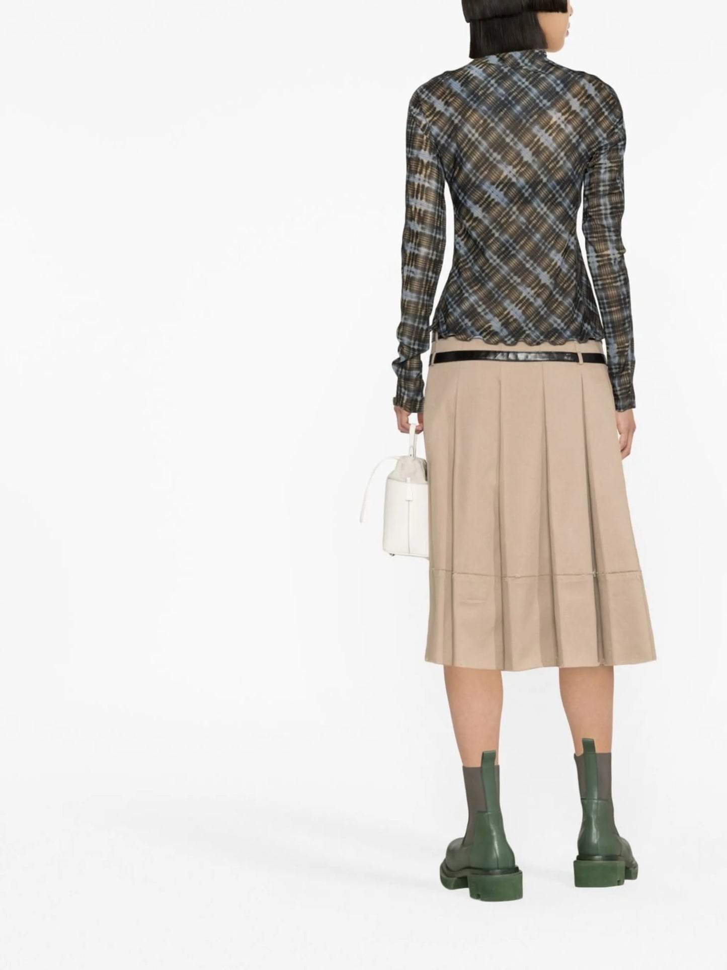Halcyon semi-sheer long-sleeved top