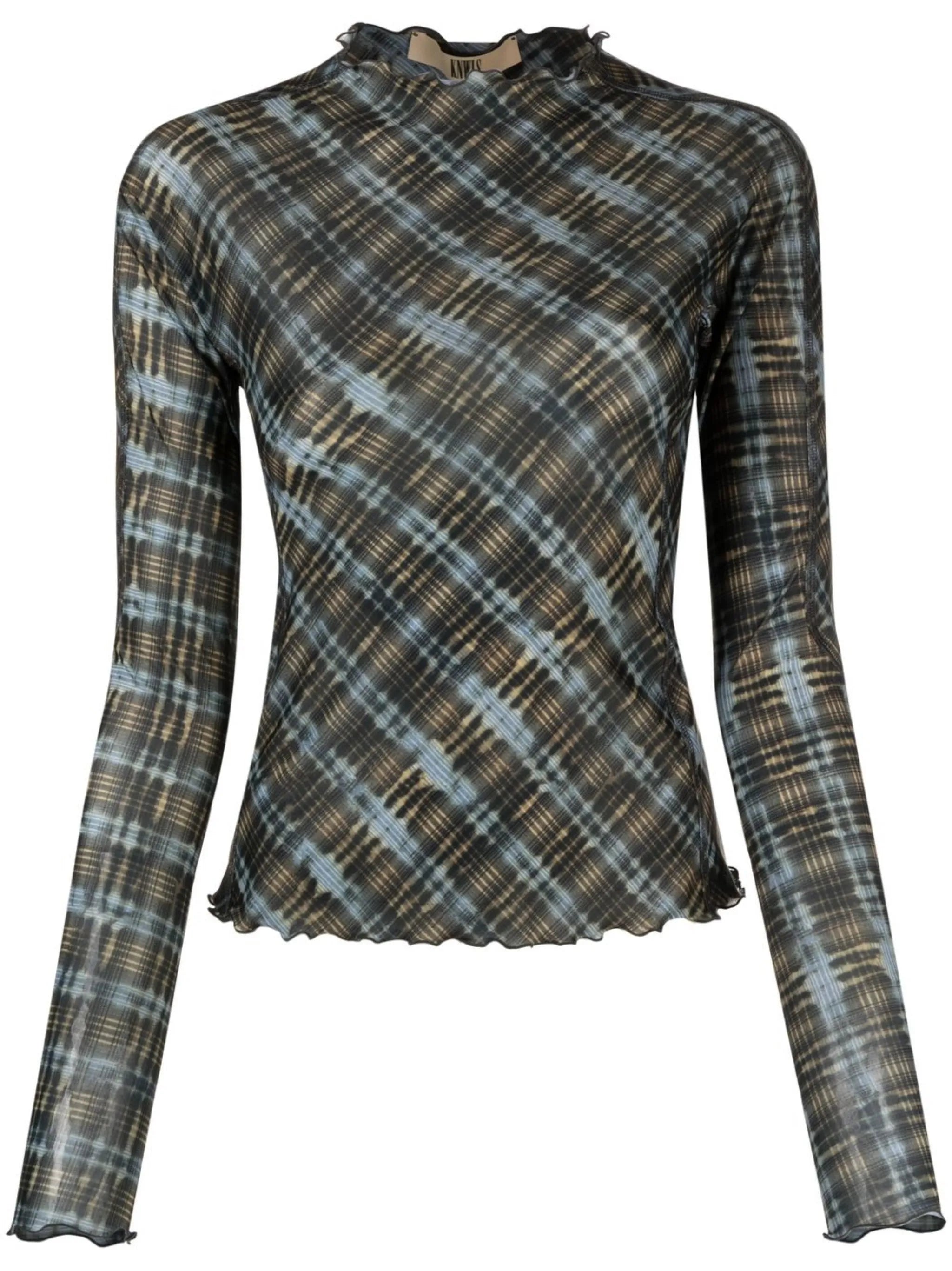 Halcyon semi-sheer long-sleeved top