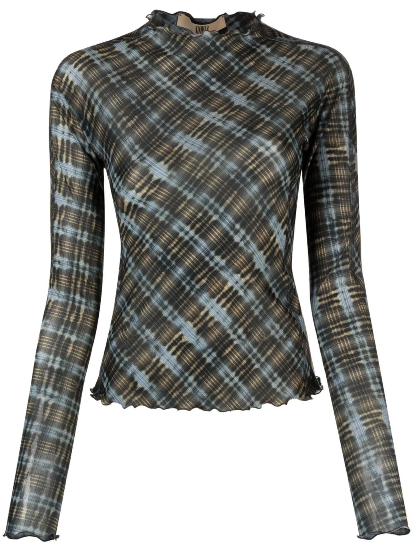 Halcyon semi-sheer long-sleeved top