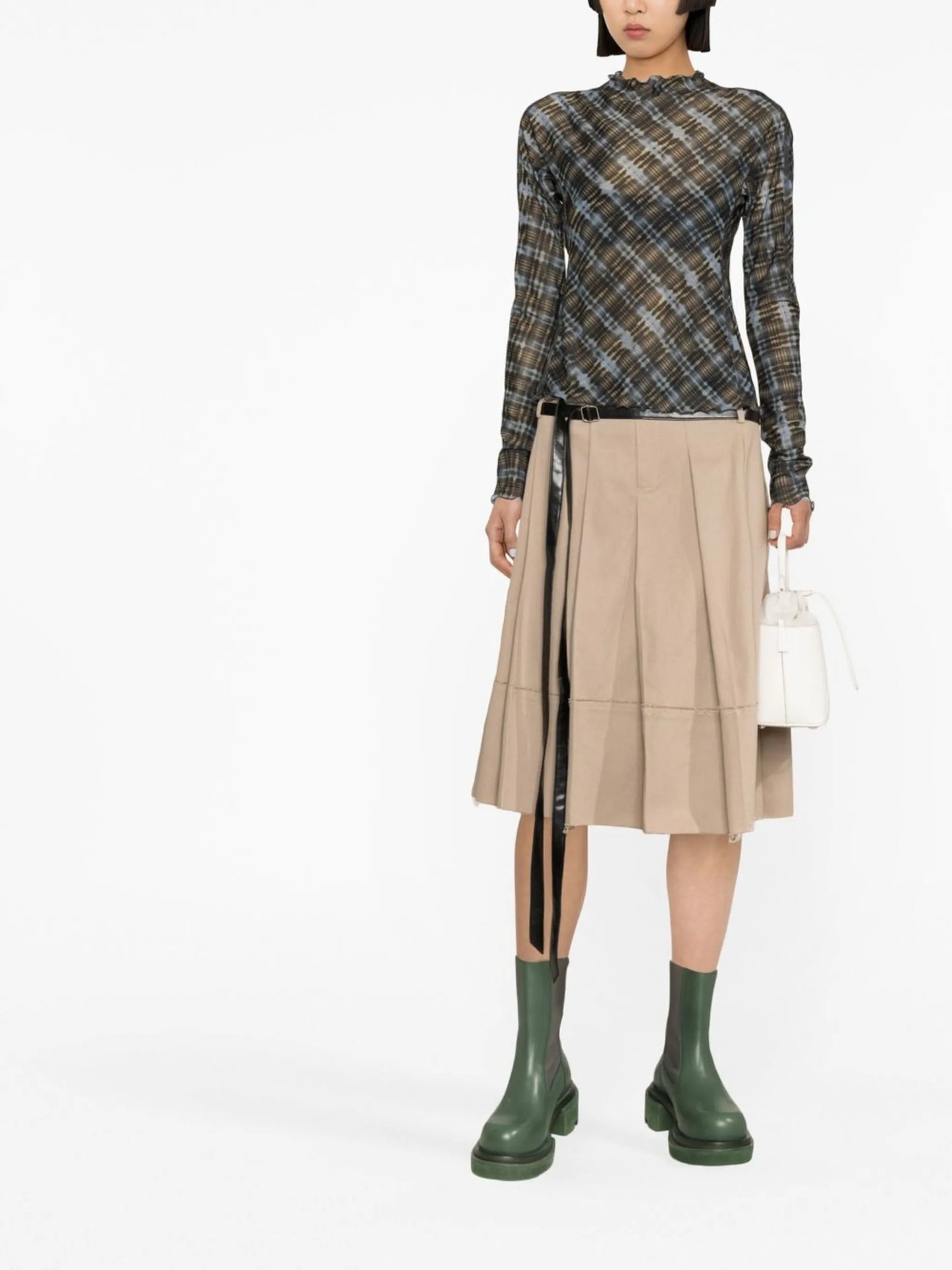 Halcyon semi-sheer long-sleeved top