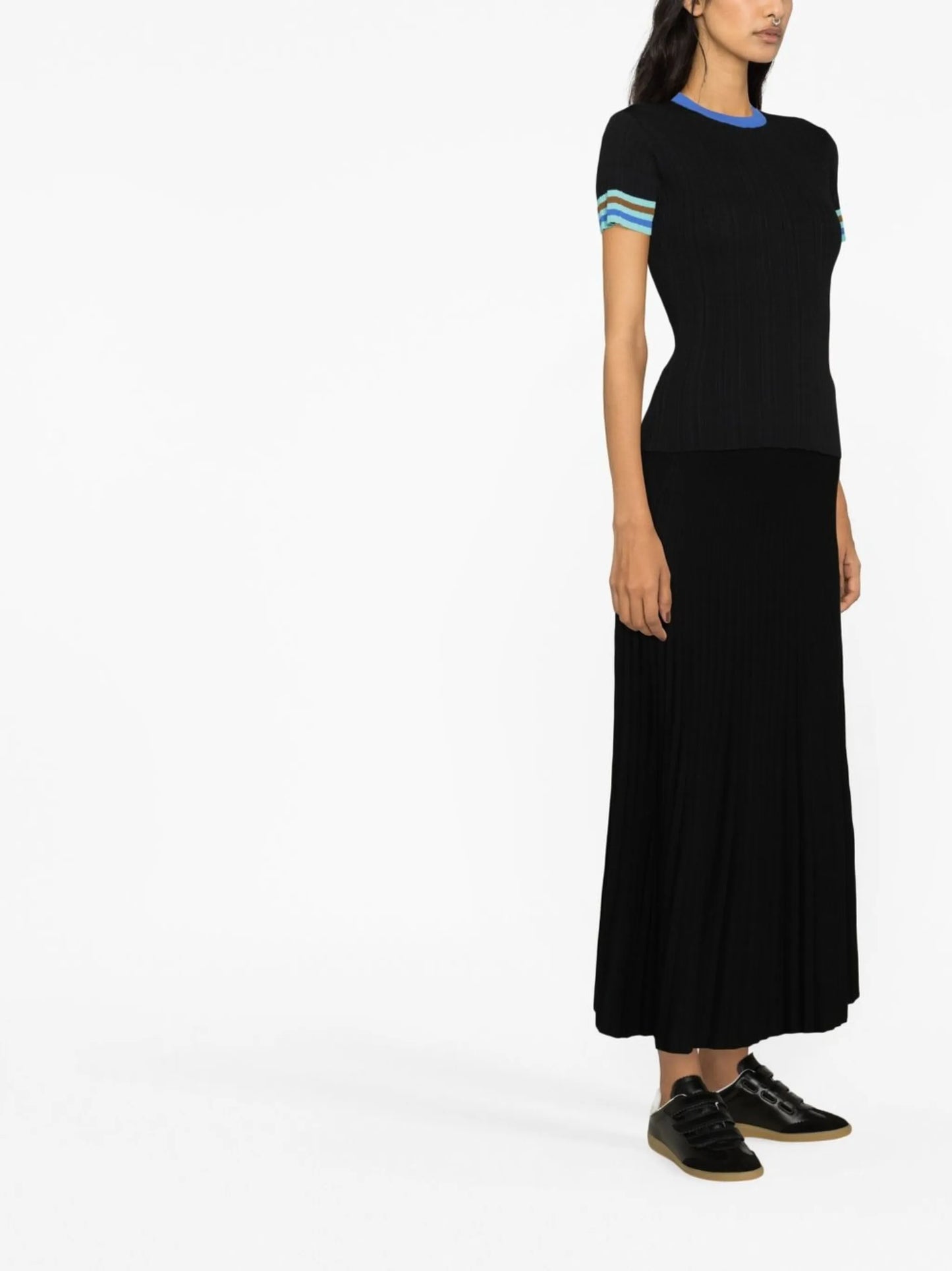 stripe detail short-sleeve T-shirt