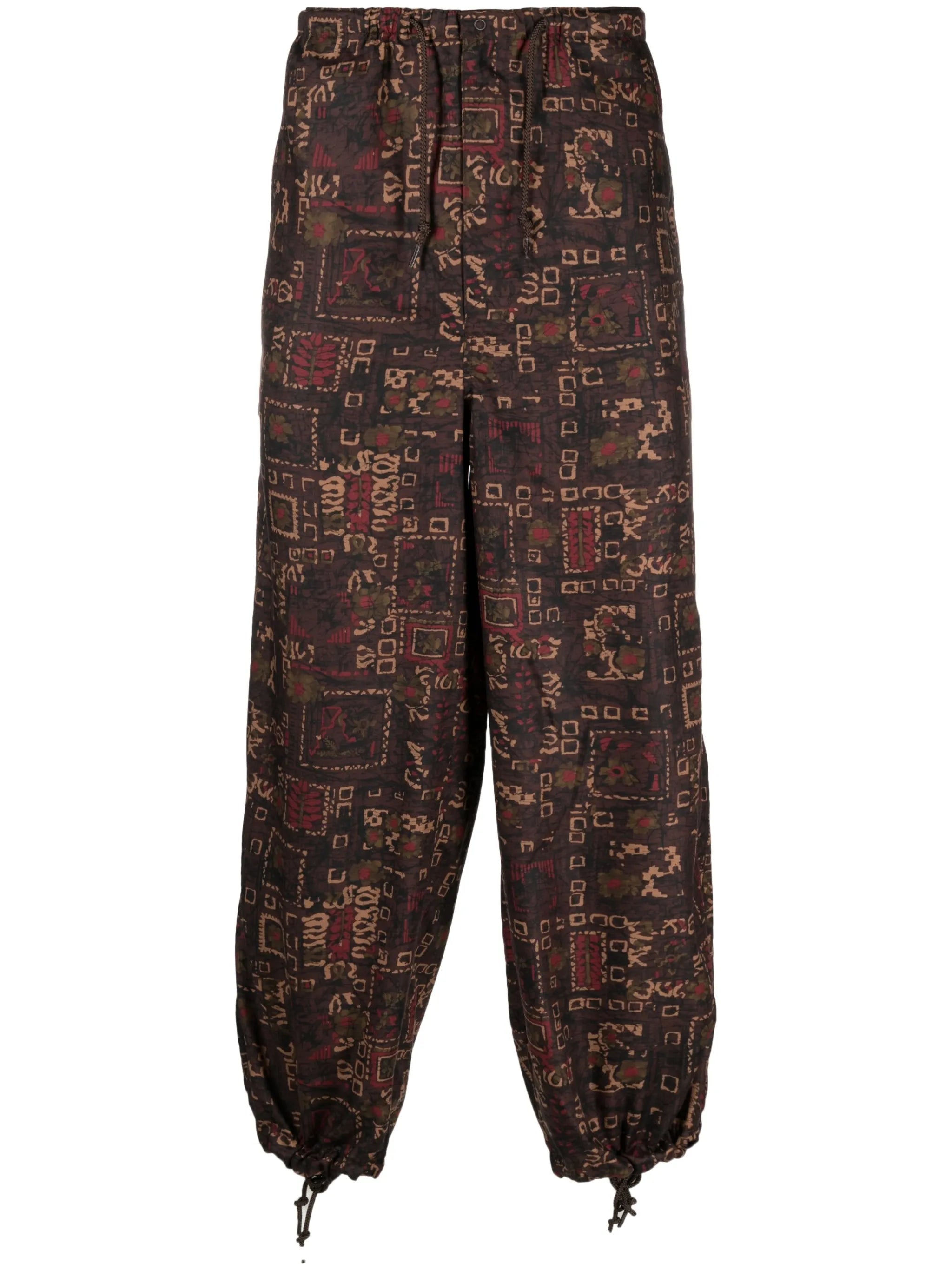 graphic-print drawstring track pants