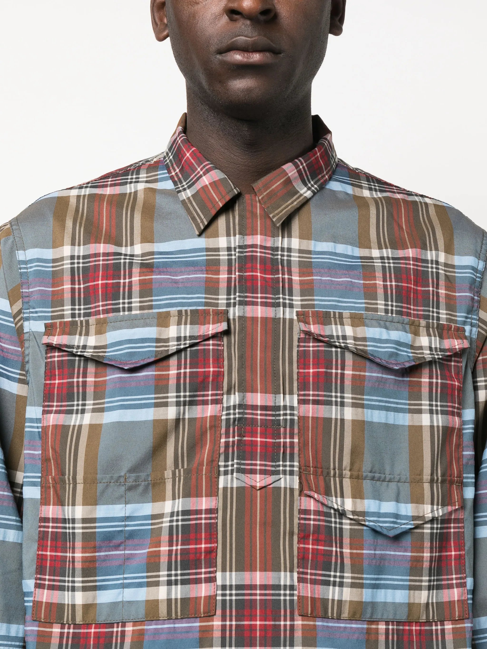 plaid check-pattern shirt