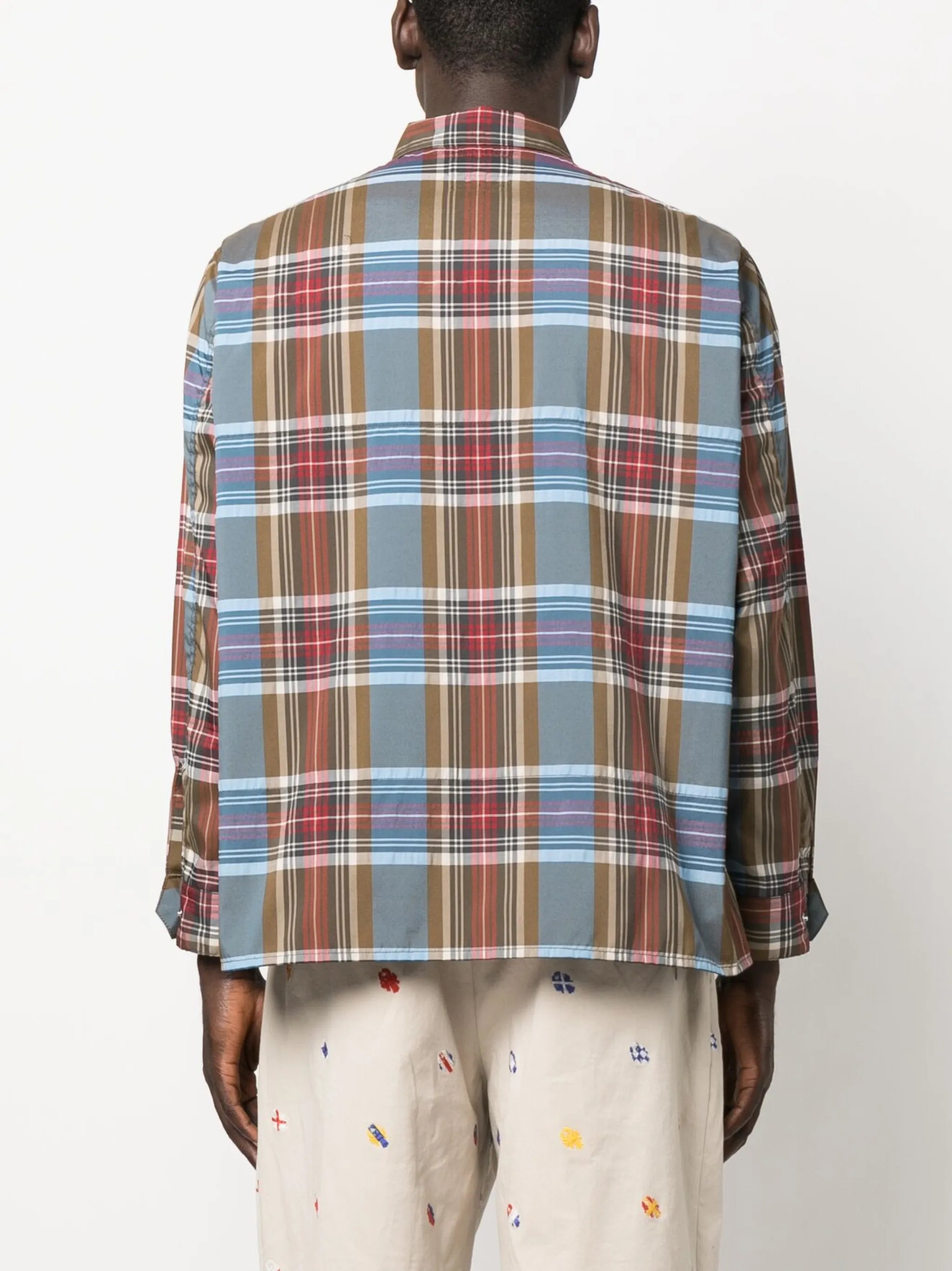 plaid check-pattern shirt