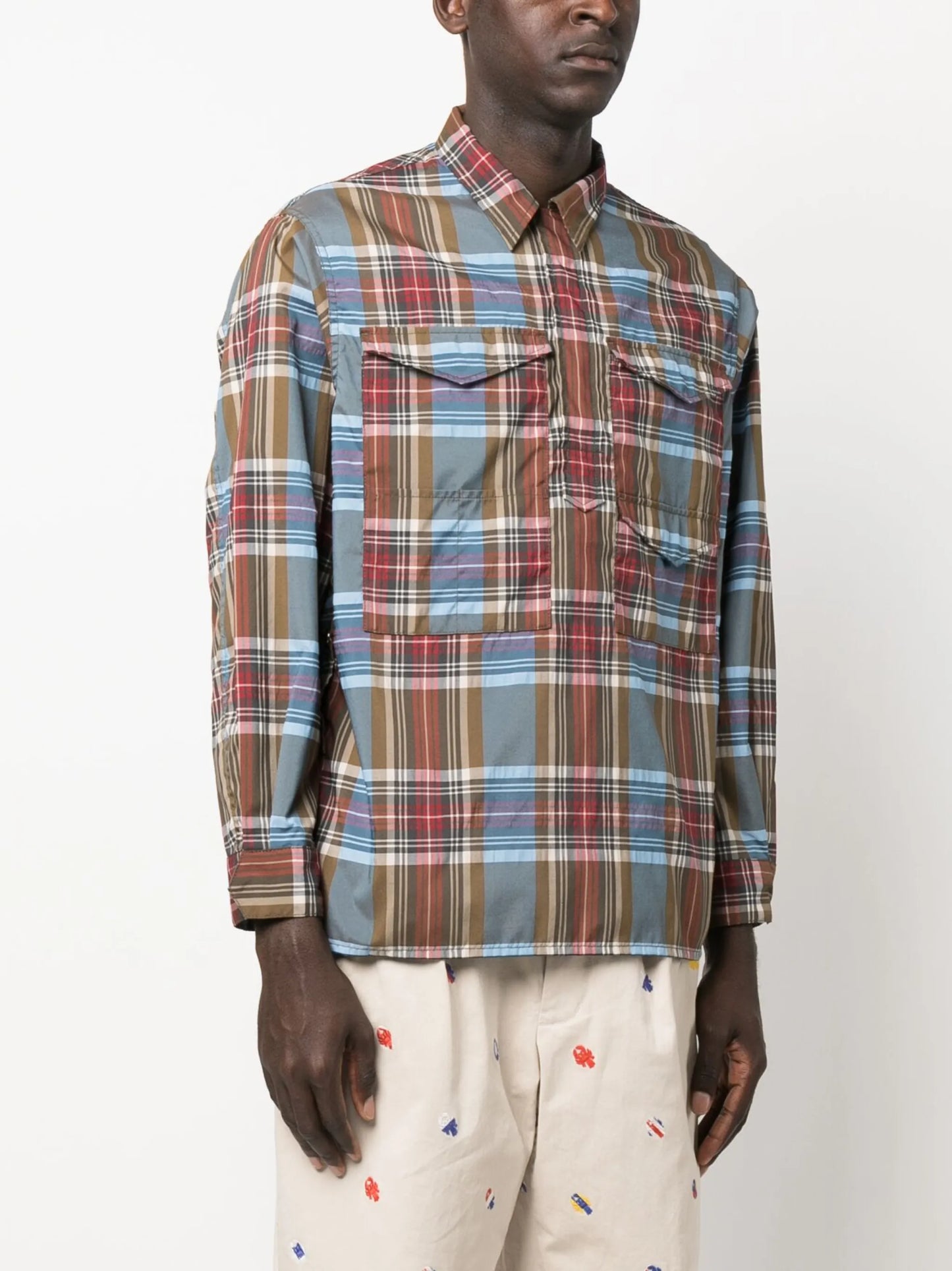 plaid check-pattern shirt