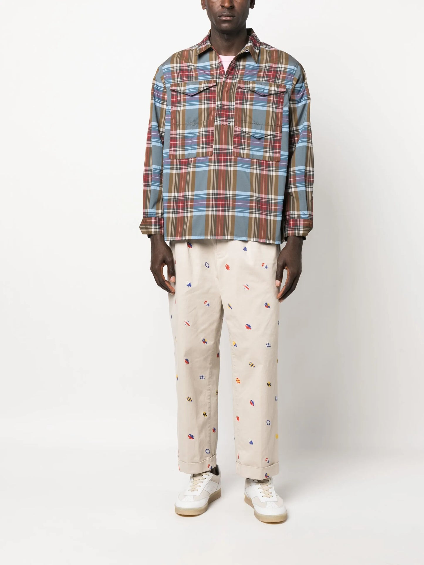 plaid check-pattern shirt