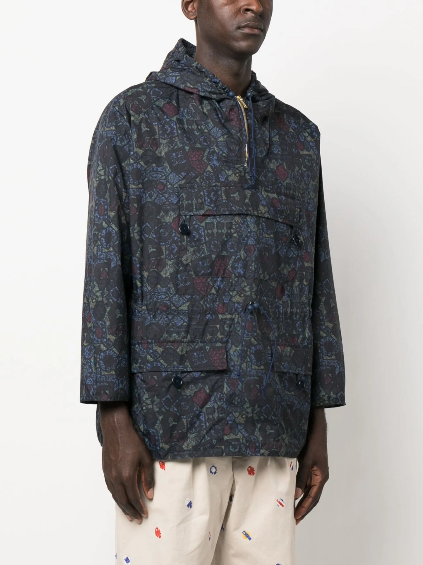 graphic-pattern windbreaker