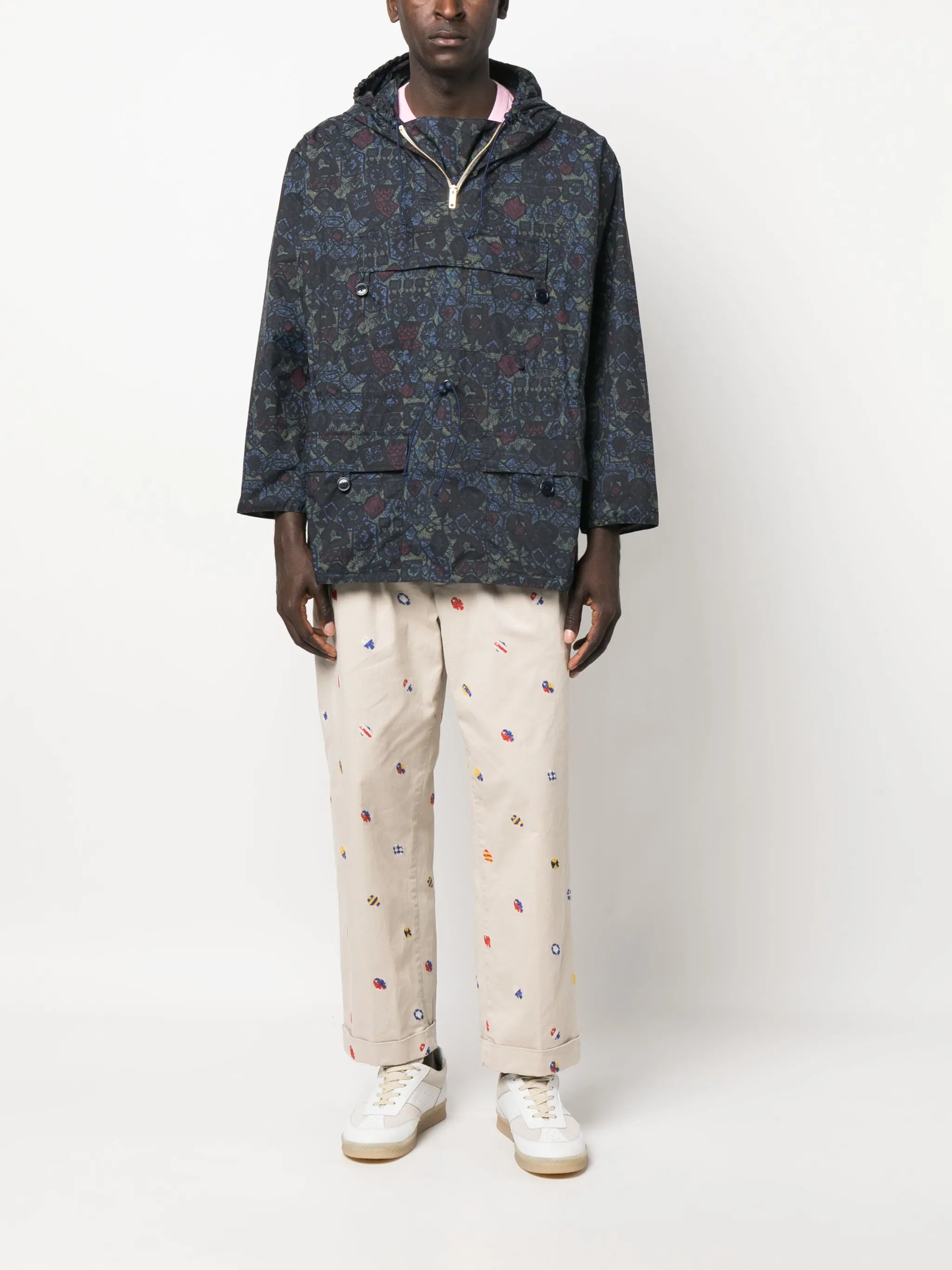 graphic-pattern windbreaker