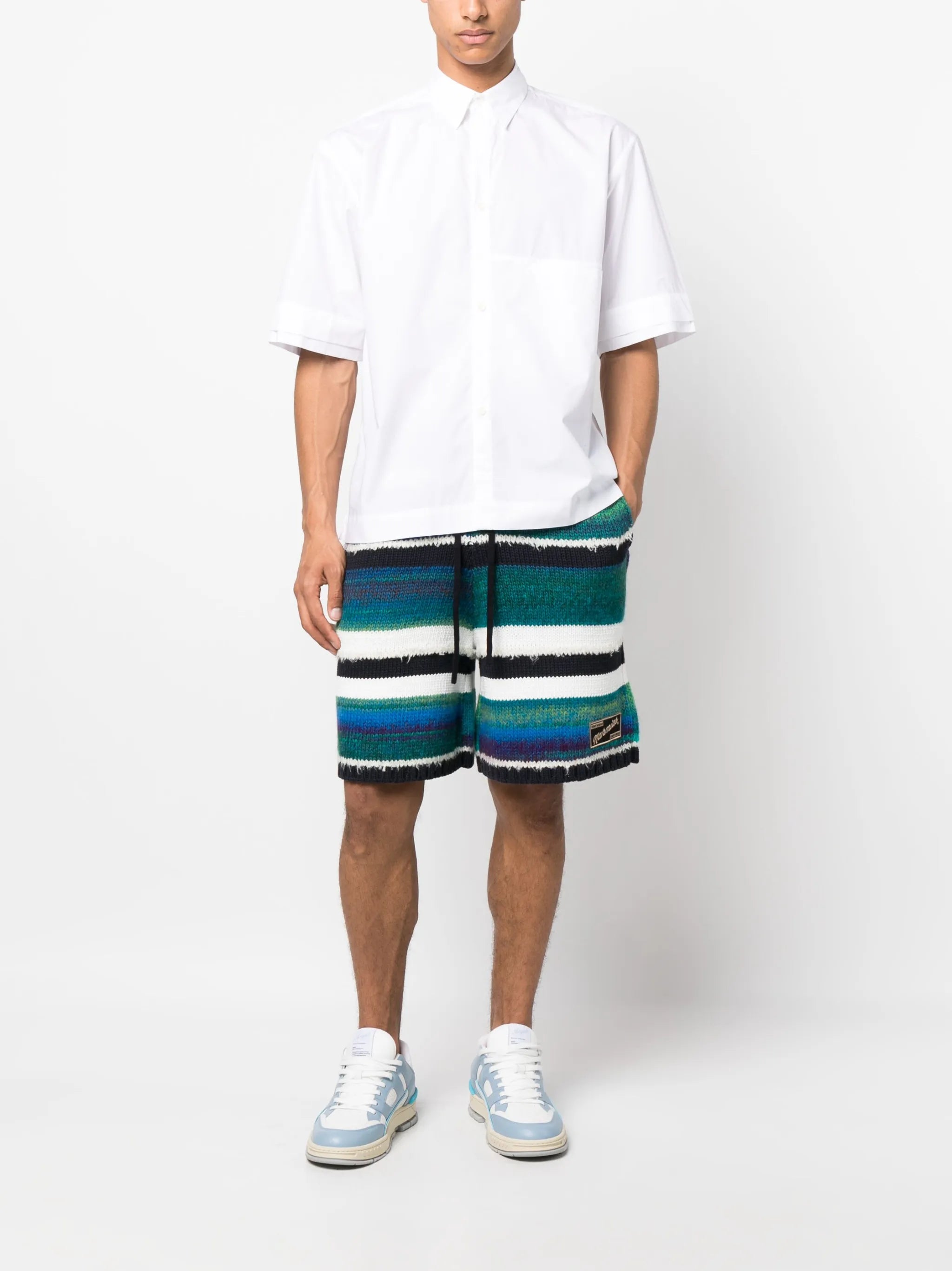 striped knitted bermuda shorts