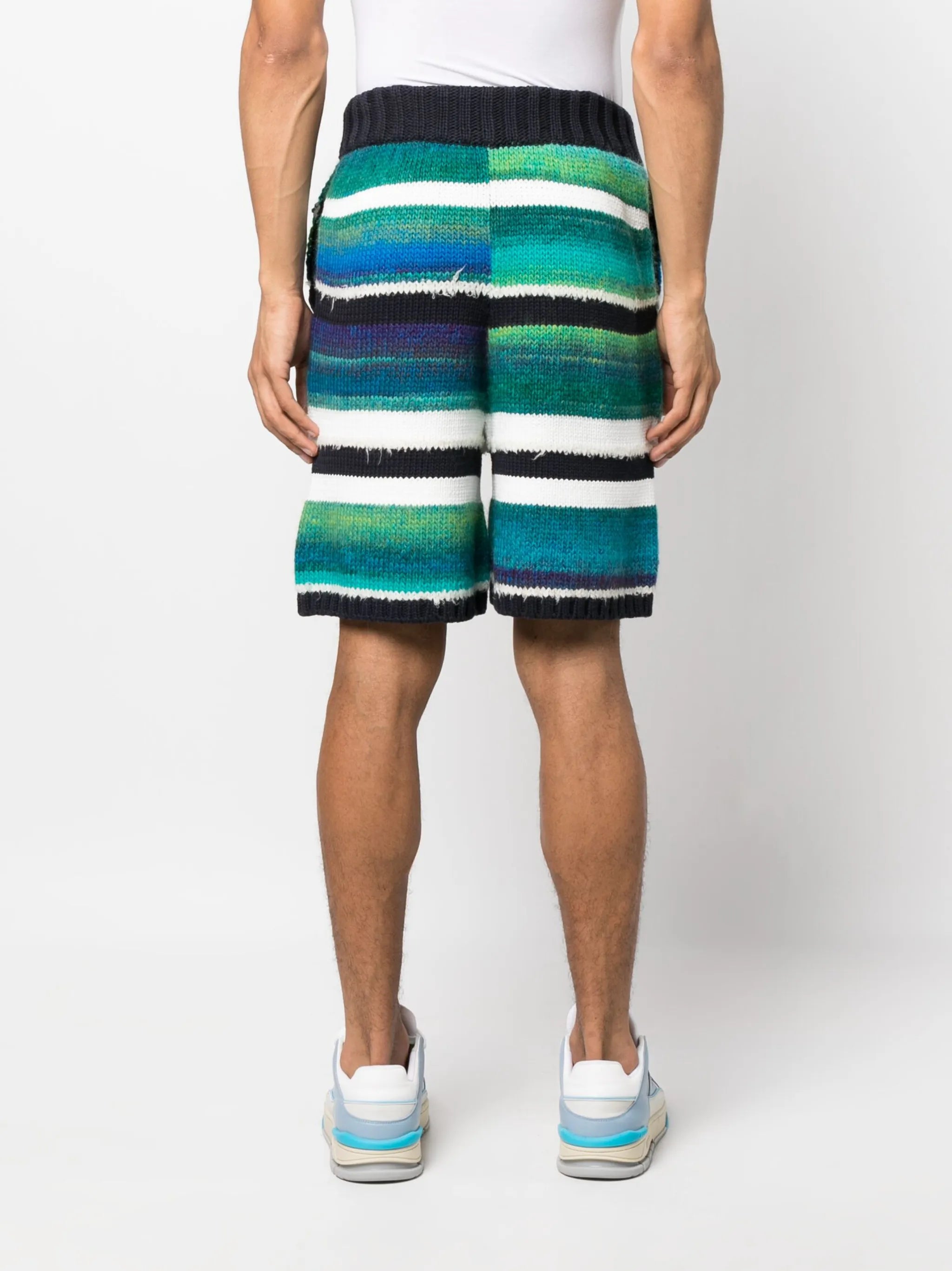 striped knitted bermuda shorts