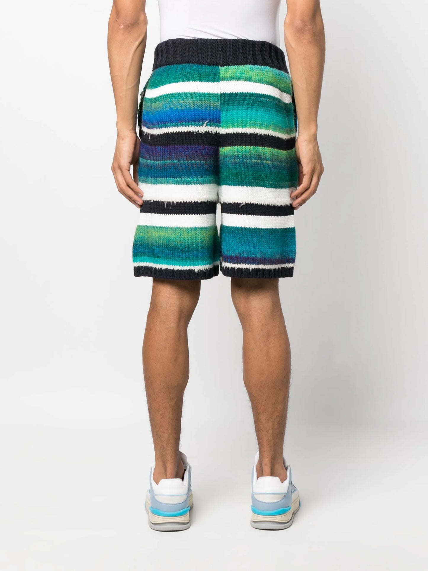 striped knitted bermuda shorts