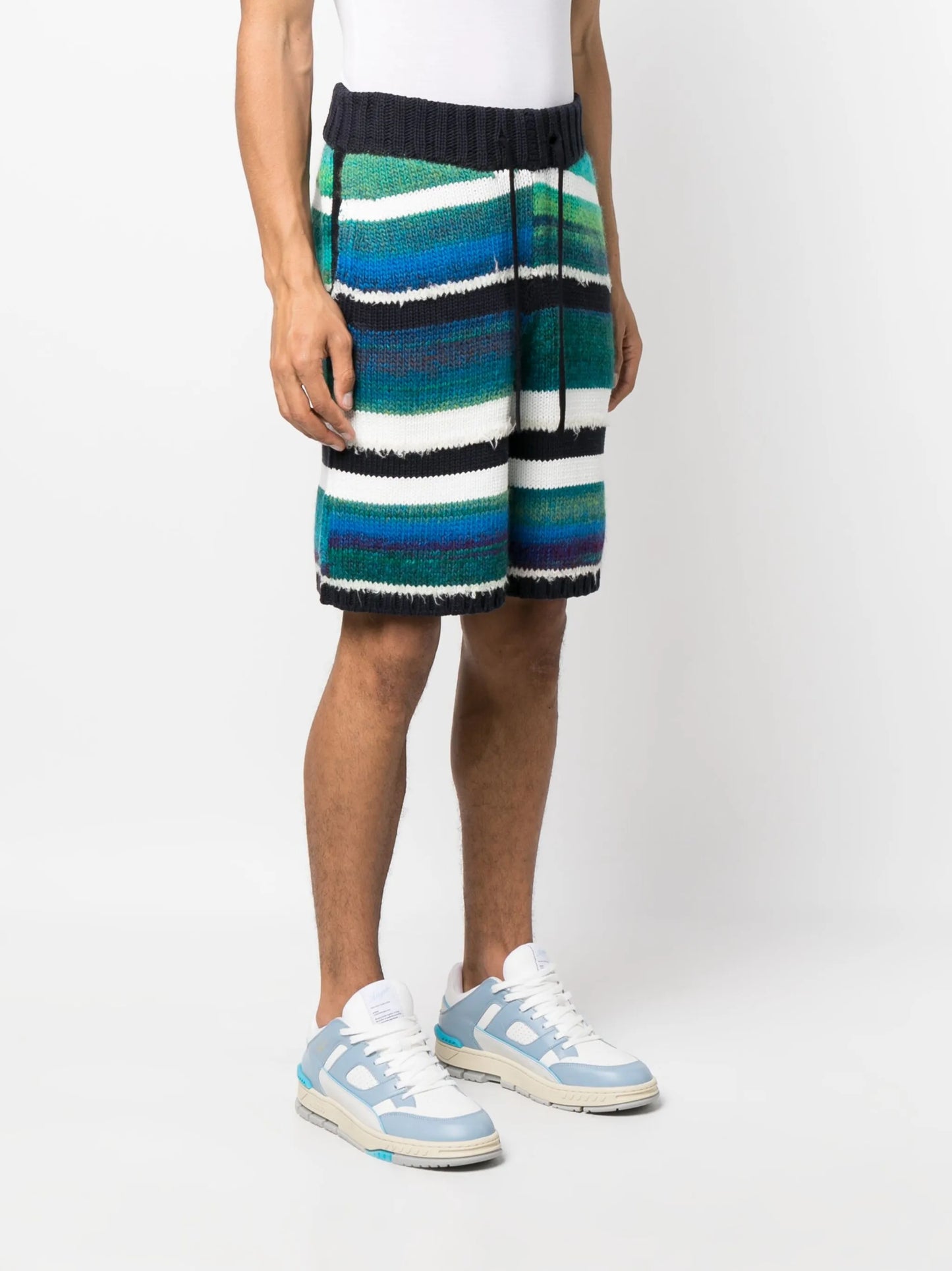 striped knitted bermuda shorts