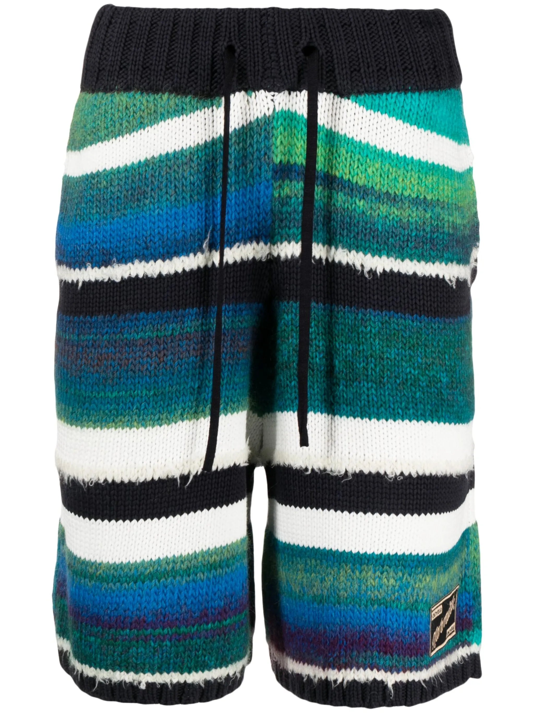 striped knitted bermuda shorts
