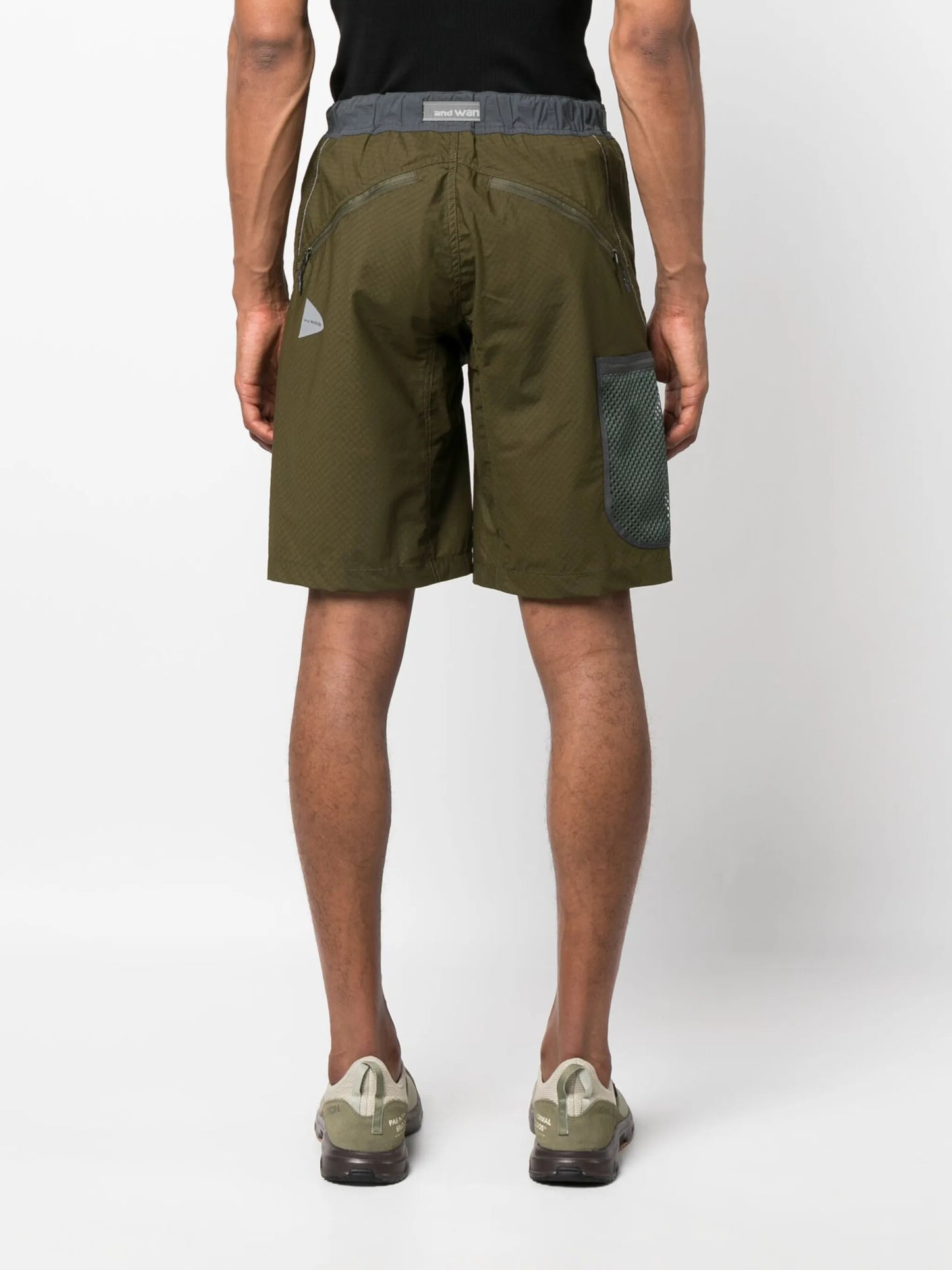 ripstop knee-length belted shorts
