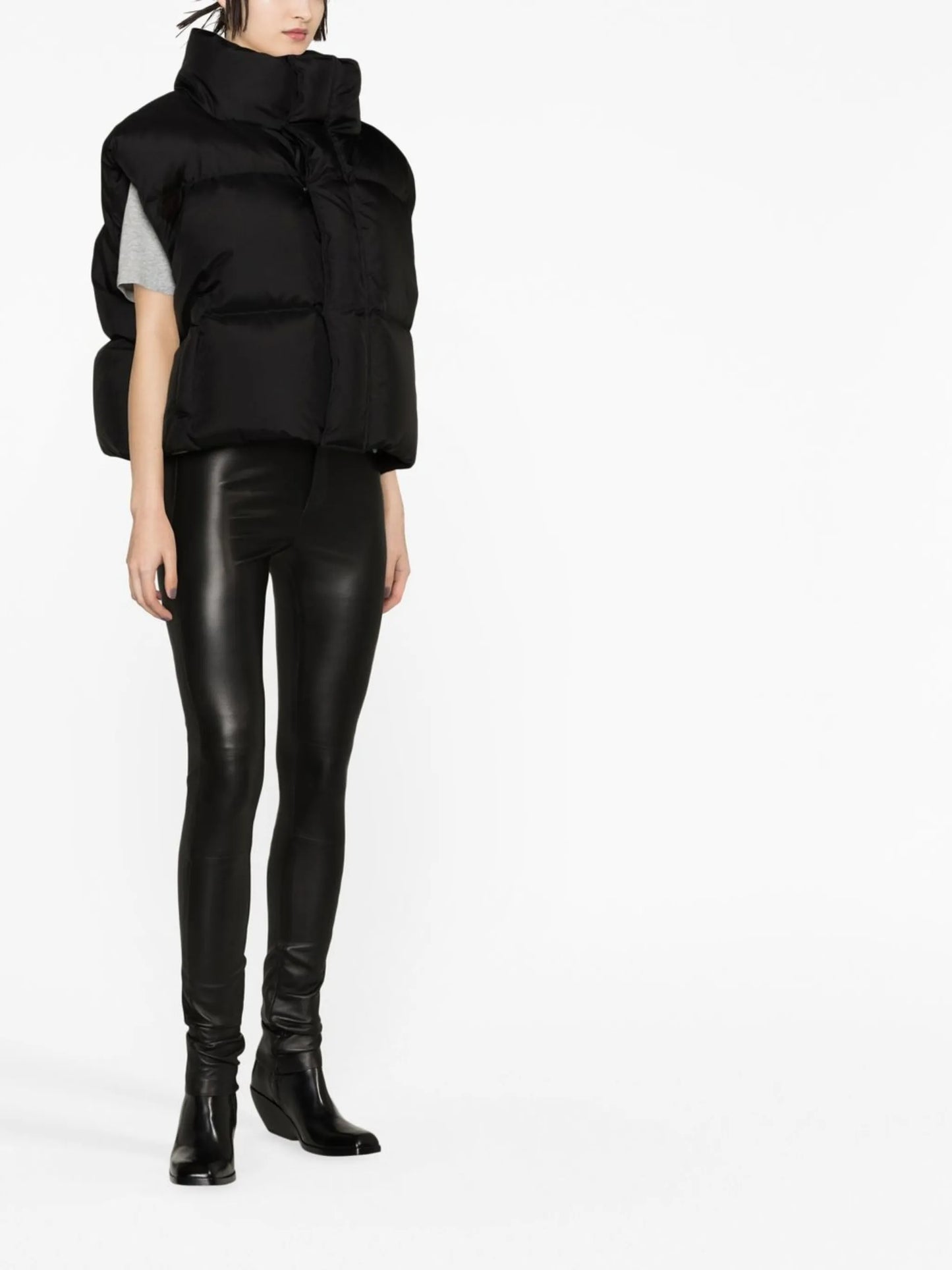 high-neck down puffer vest