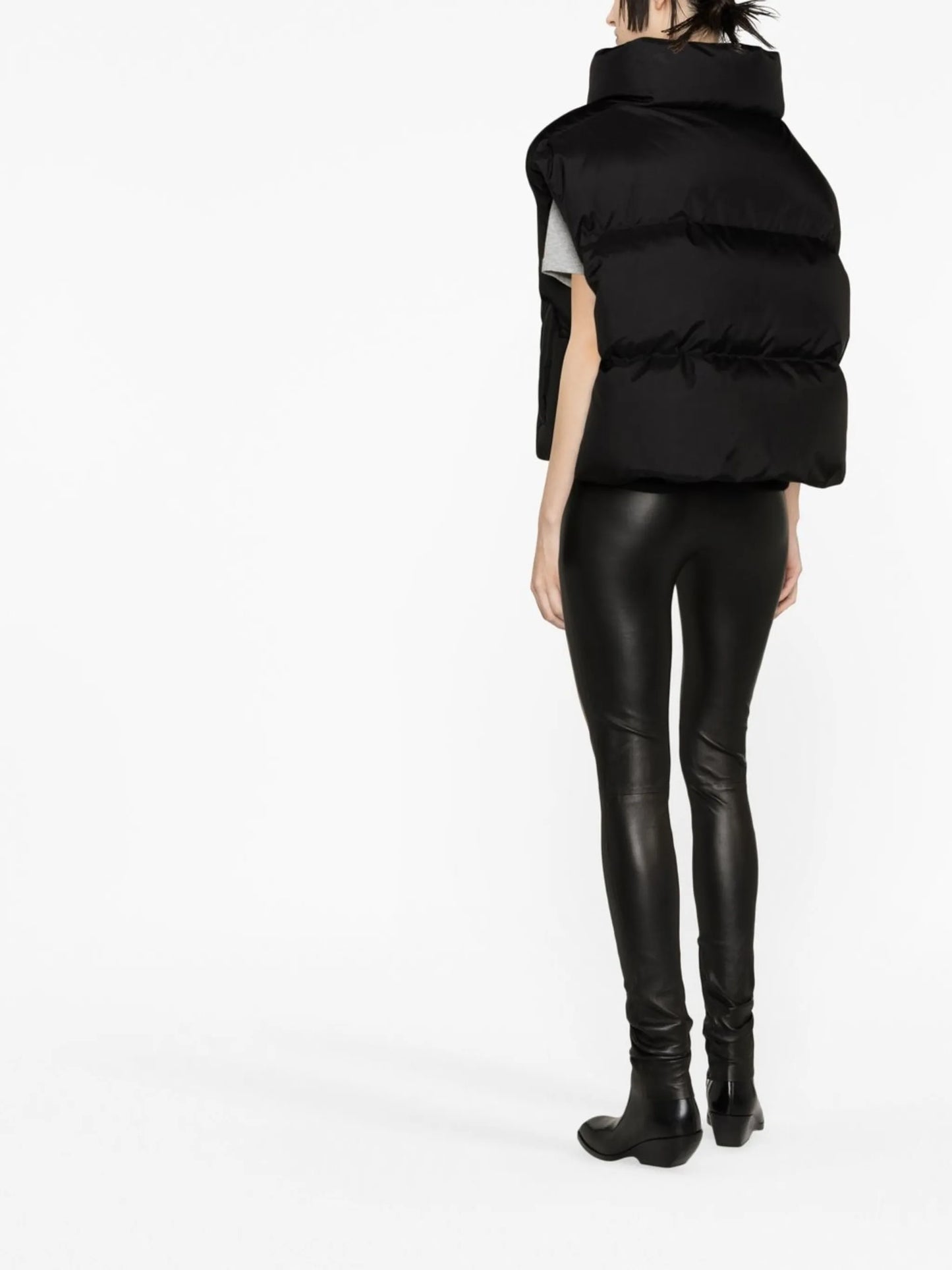 high-neck down puffer vest