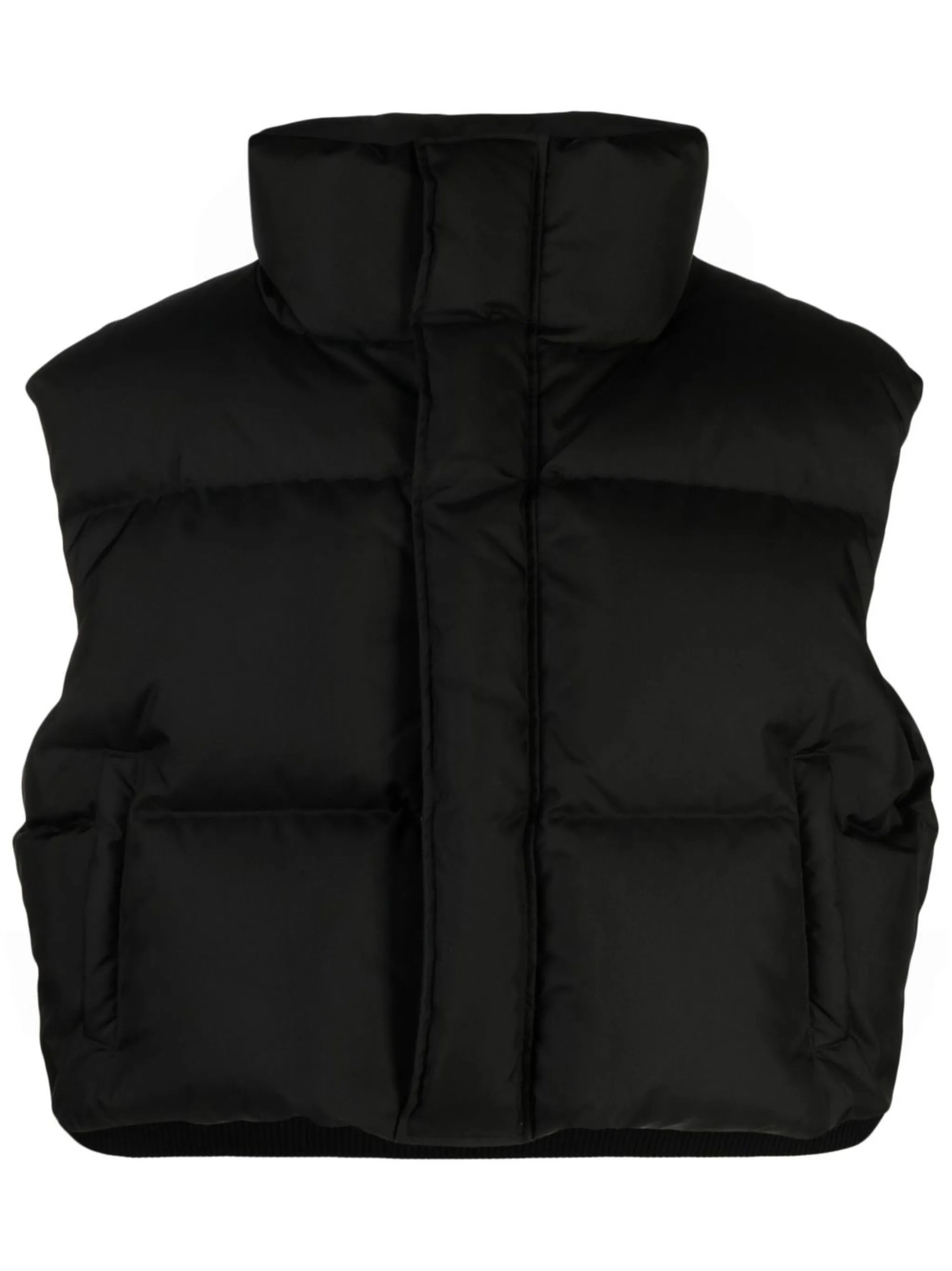 high-neck down puffer vest
