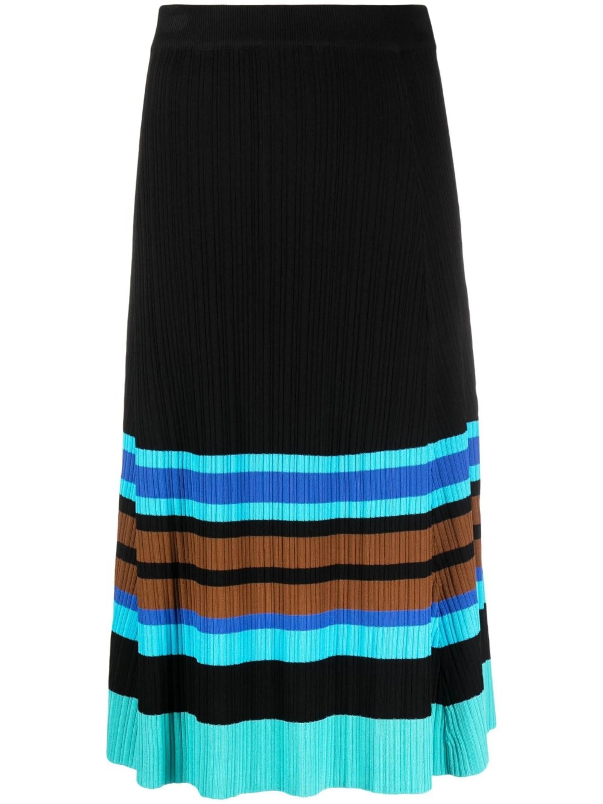 striped A-line skirt