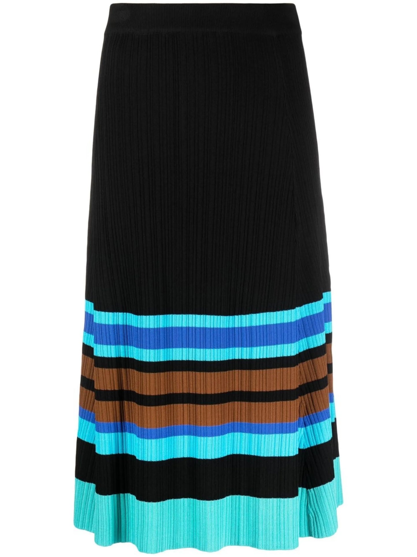 striped A-line skirt